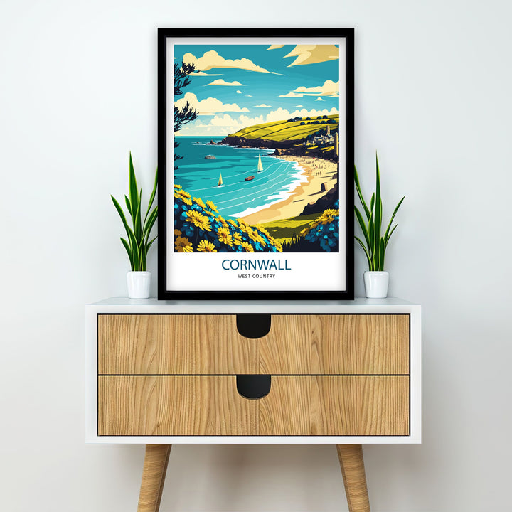 Cornwall Travel Poster, Art Poster , Wall Art, Art Poster