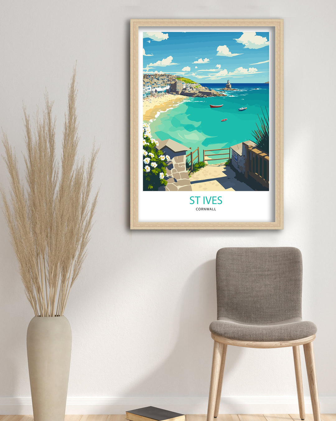 St Ives, Cornwall Travel Poster, Art Poster, Wall Art, Art Poster