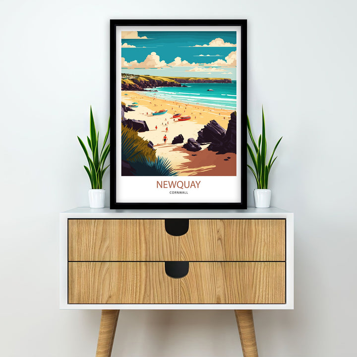 Newquay, Cornwall Travel Poster, Art Poster , Wall Art, Art Poster