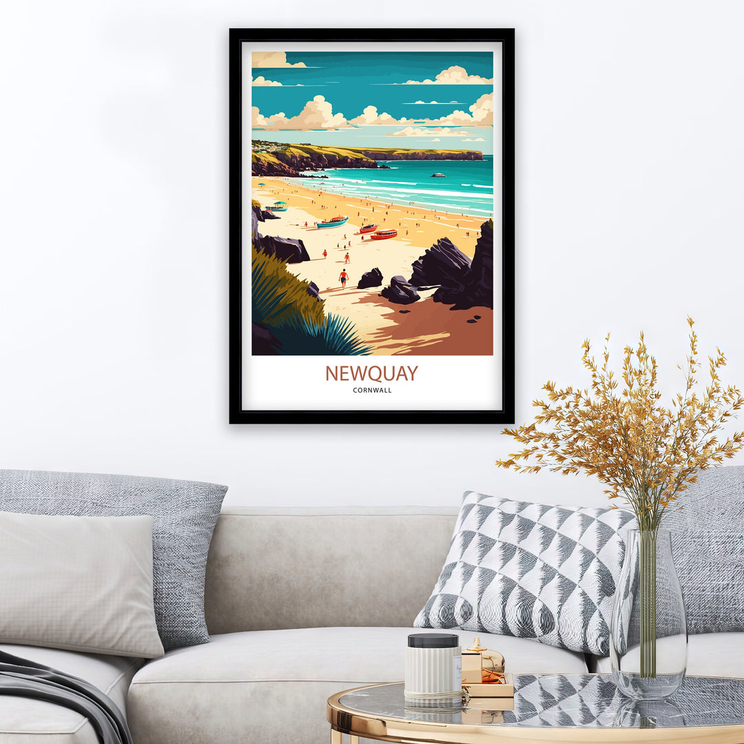 Newquay, Cornwall Travel Poster, Art Poster , Wall Art, Art Poster