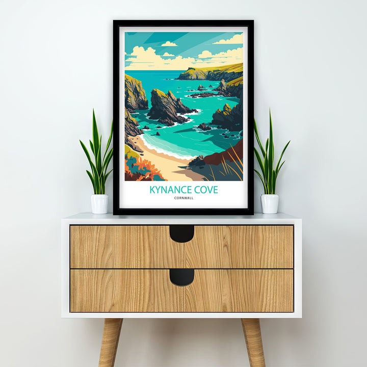 Kynance Cove, Cornwall Travel Poster, Art Poster , Wall Art, Art Poster, Travel Poster, Cornwall Art Poster