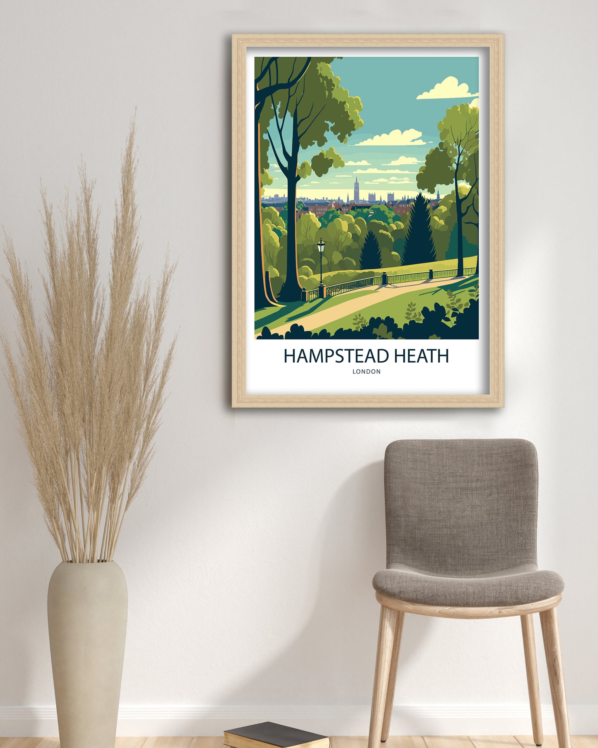 Hampstead Heath London Travel Poster, Archival Art Print
