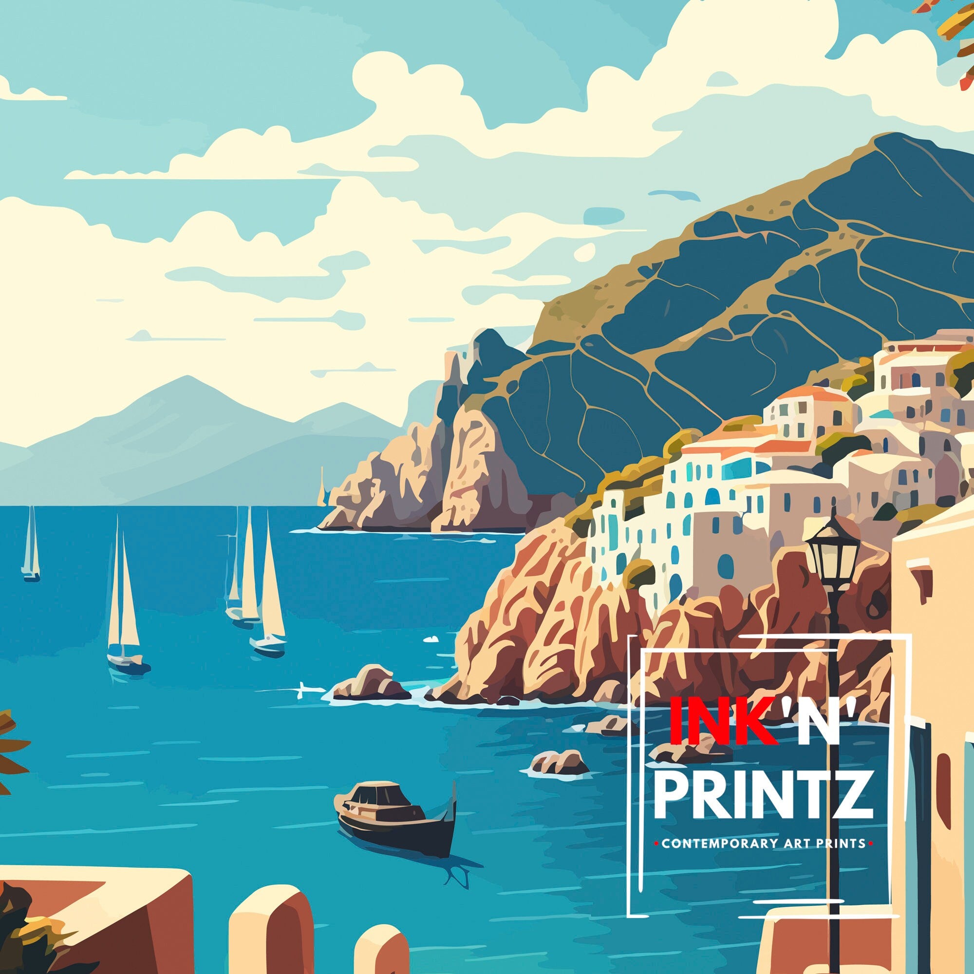 Crete Travel Art Print | Greece Coastal Poster