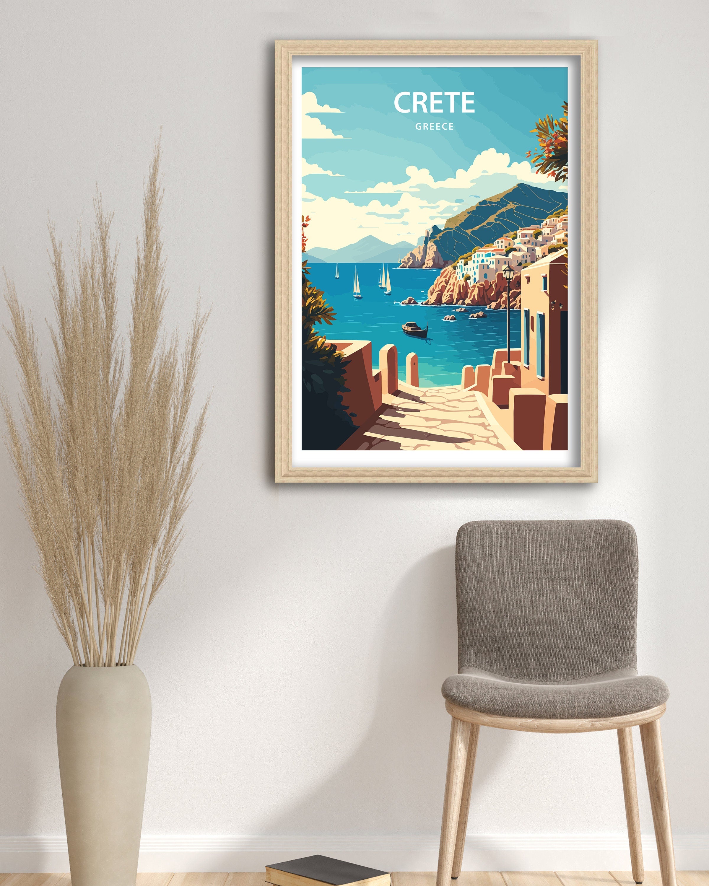 Crete Travel Art Print | Greece Coastal Poster