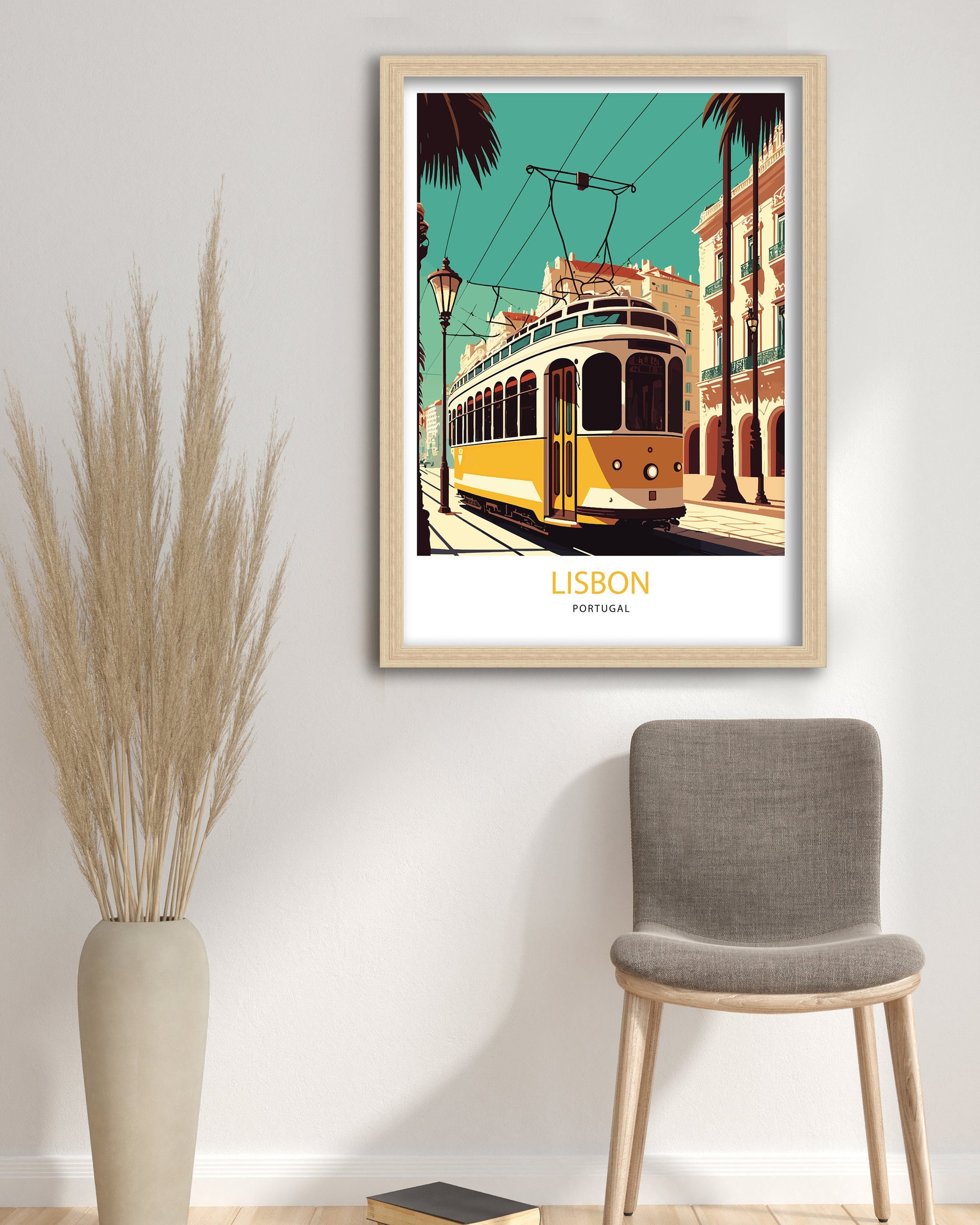 Lisbon Tram Art Print | Portugal Travel Poster