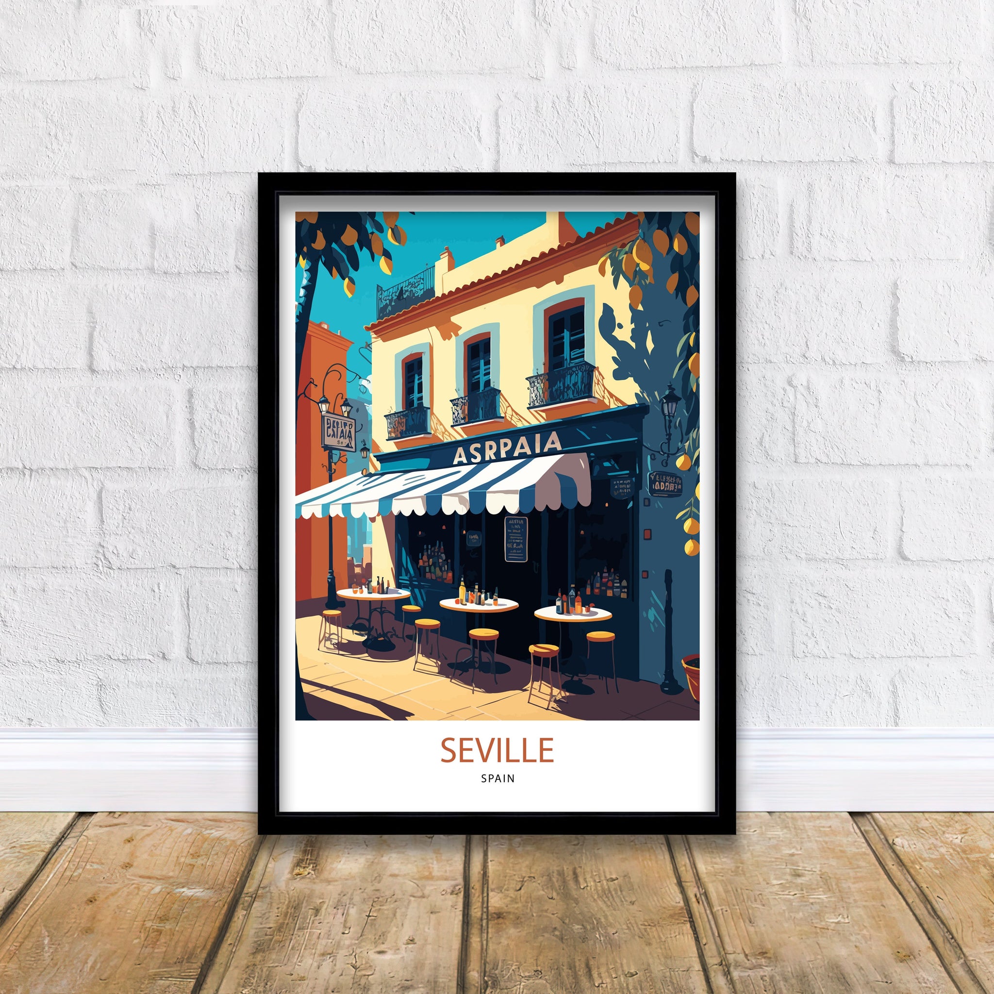 Seville Spain Travel Poster | City Architecture Art Print