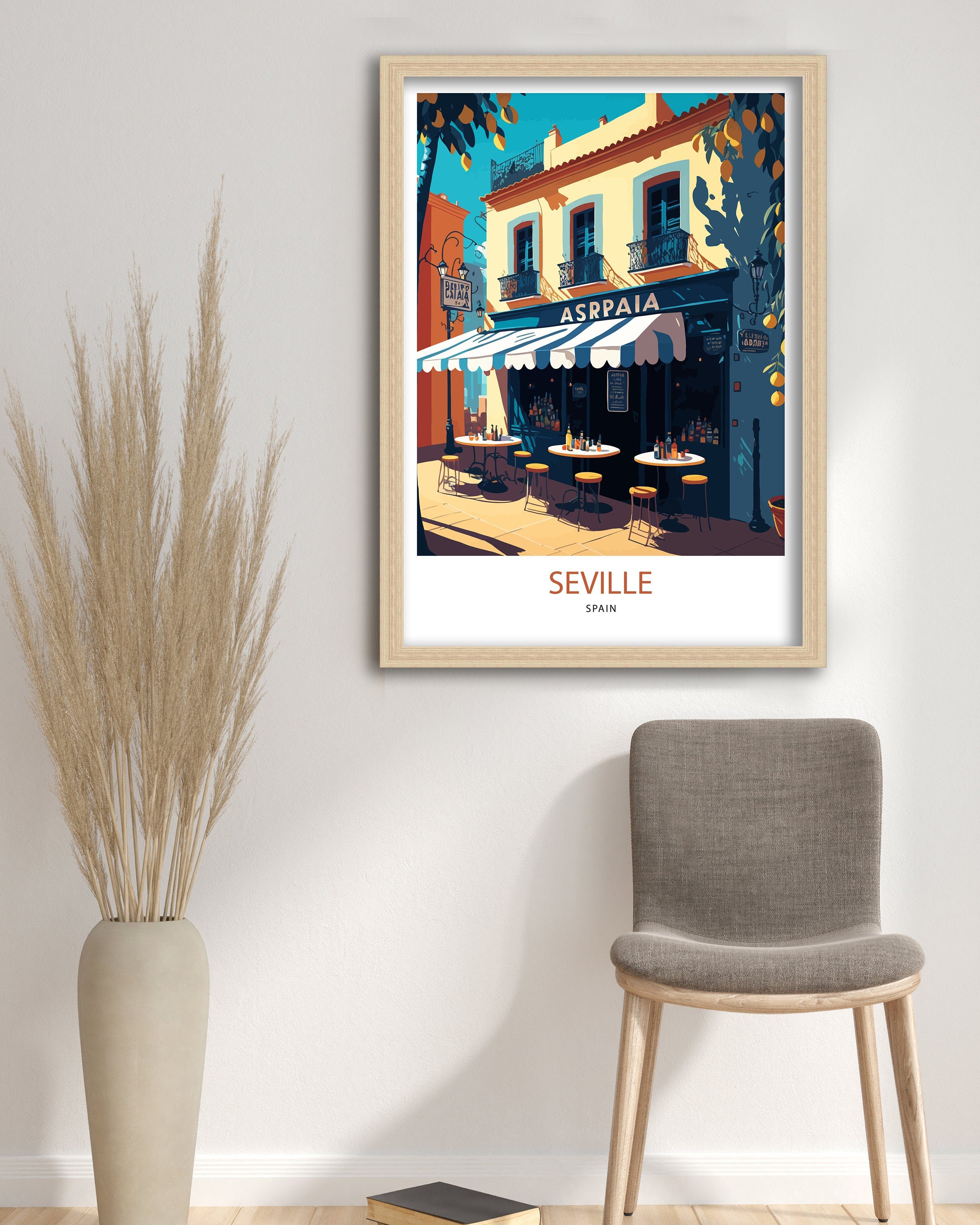 Seville Spain Travel Poster | City Architecture Art Print