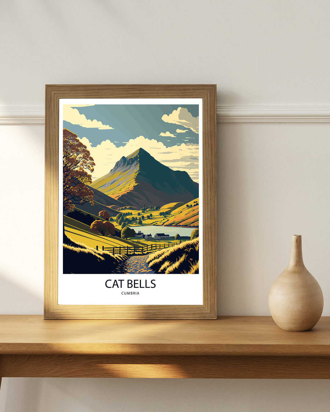 Cat Bells Lake District Art Poster