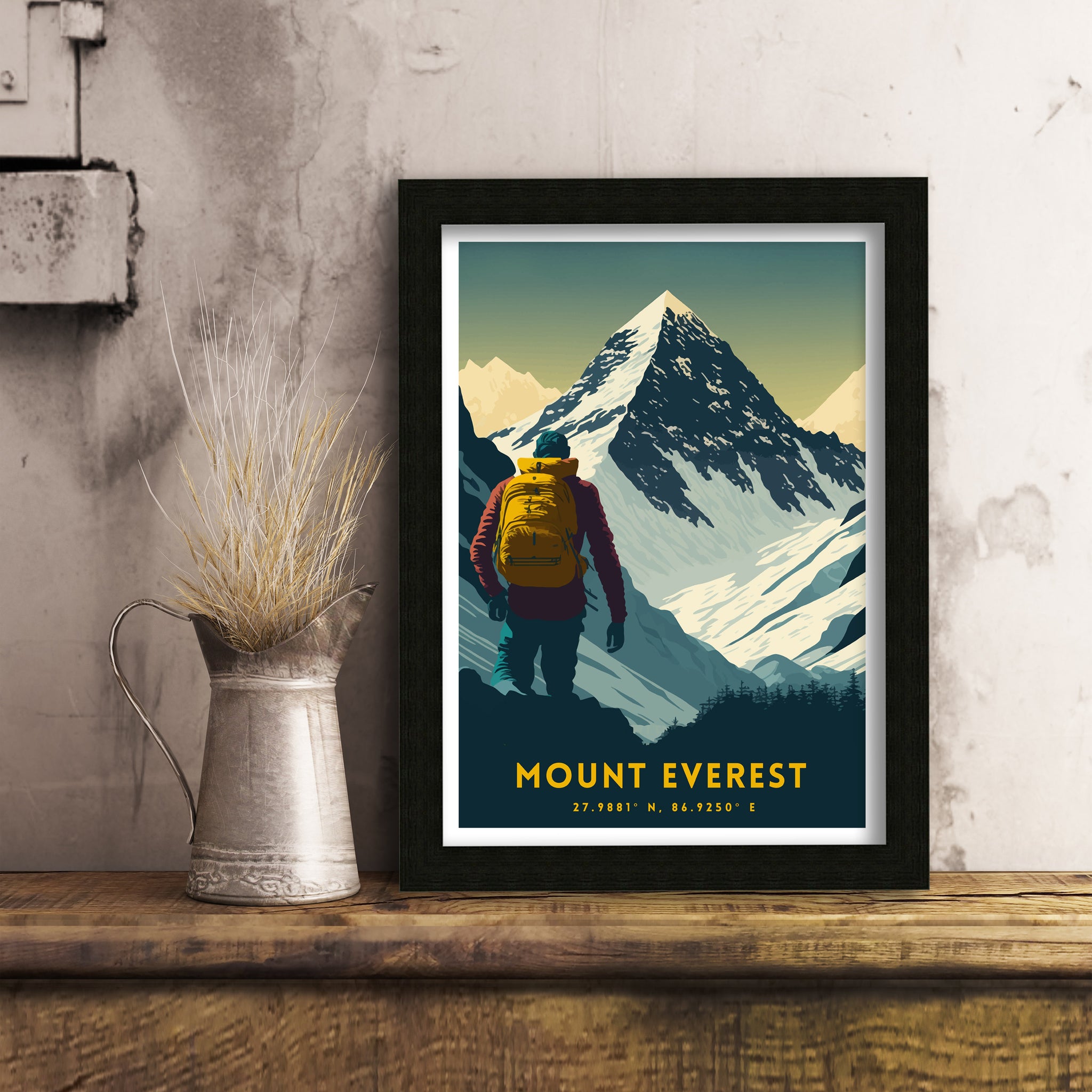 Mount Everest Travel Poster | Adventure Wall Art