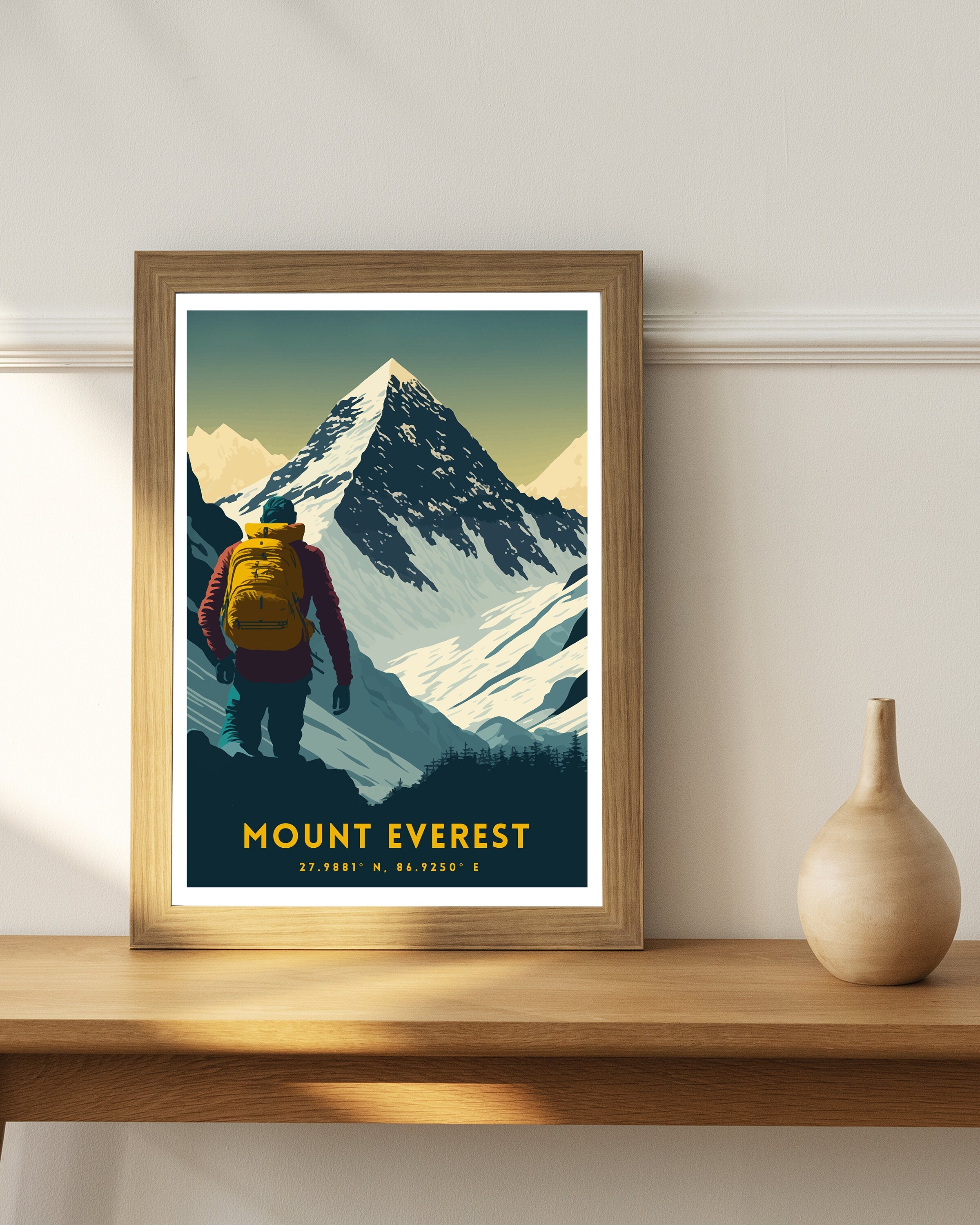 Mount Everest Travel Poster | Adventure Wall Art