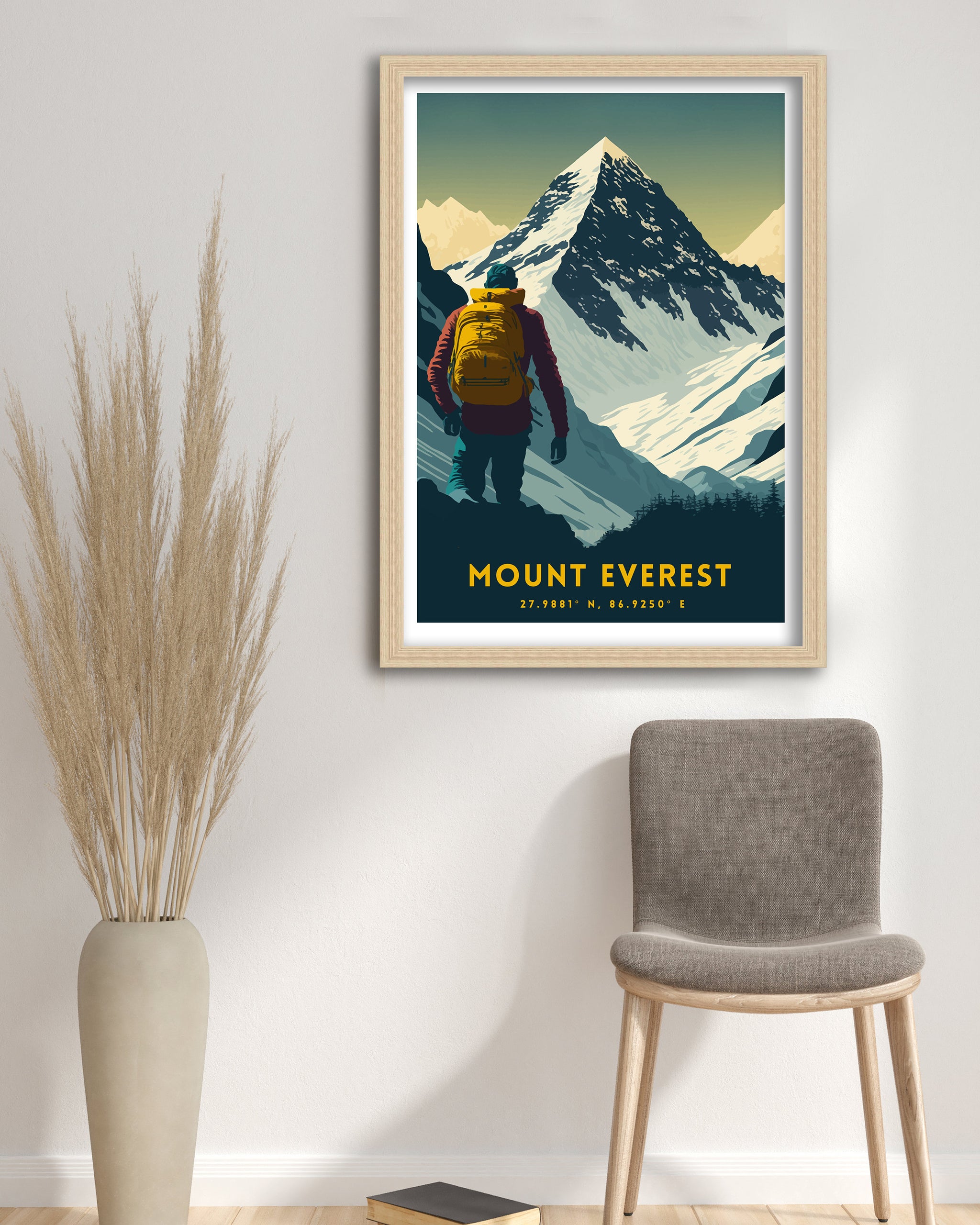 Mount Everest Travel Poster | Adventure Wall Art