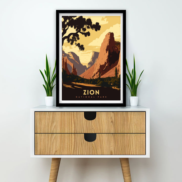 Zion National Park Art Poster