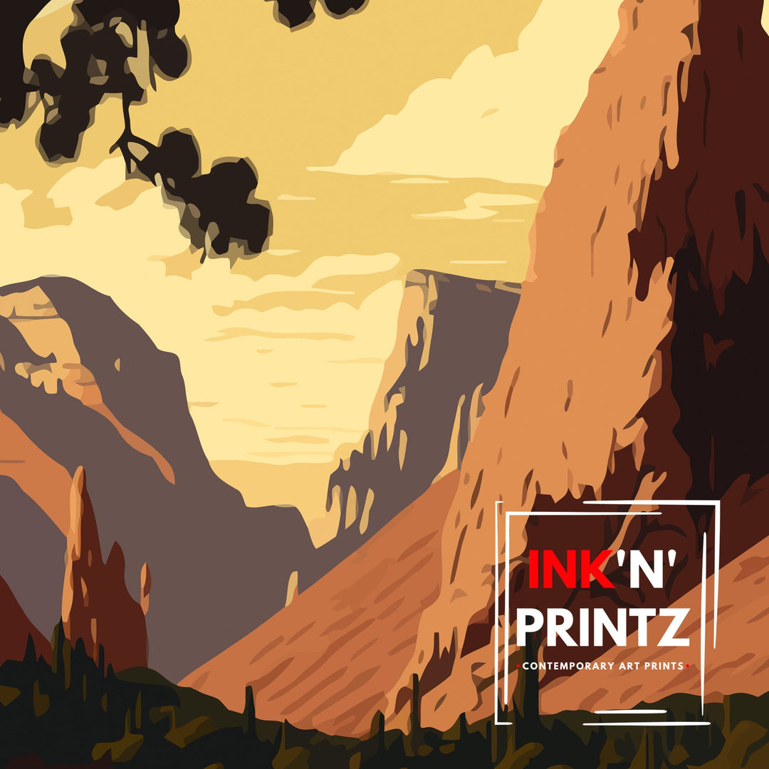 Zion National Park Art Poster