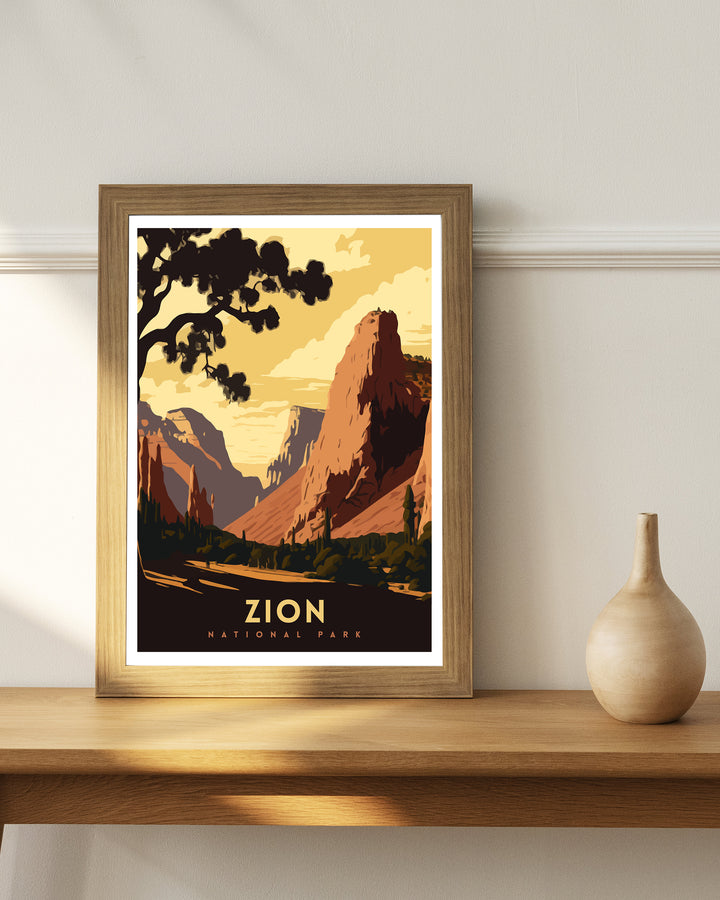 Zion National Park Art Poster