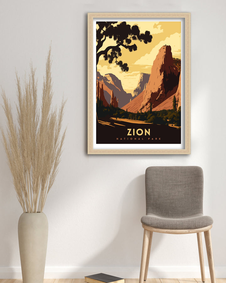 Zion National Park Art Poster