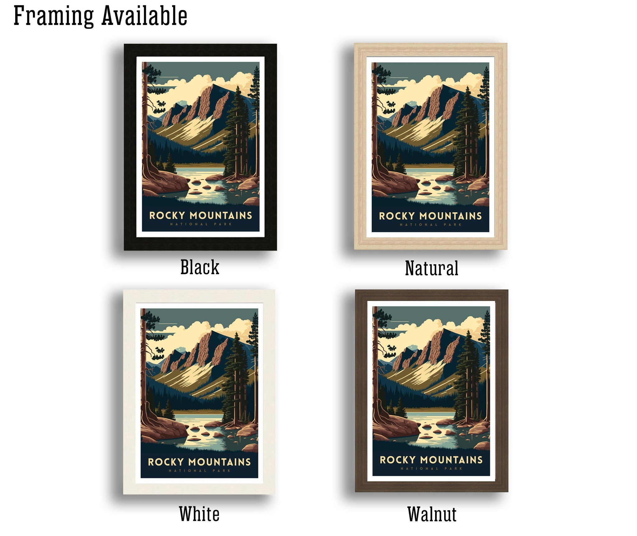 Rocky Mountain National Park Travel Poster | Colorado Wall Art