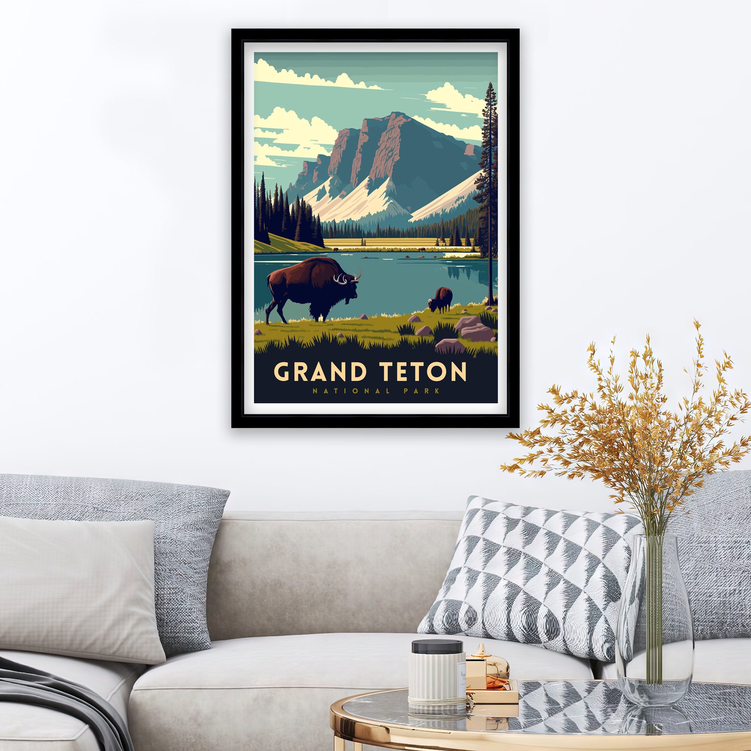 Grand Teton National Park Travel Poster | Adventure Print