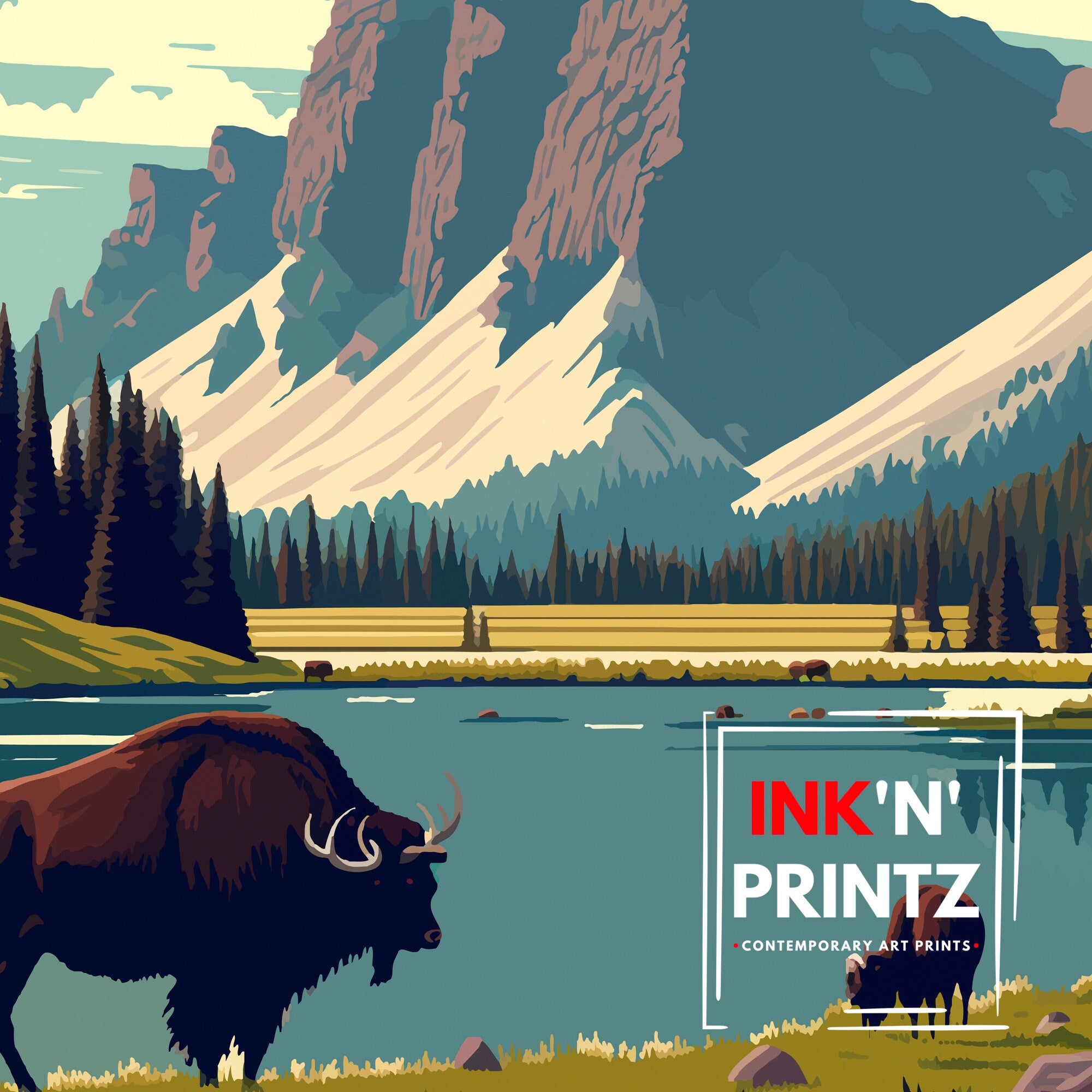 Grand Teton National Park Travel Poster | Adventure Print