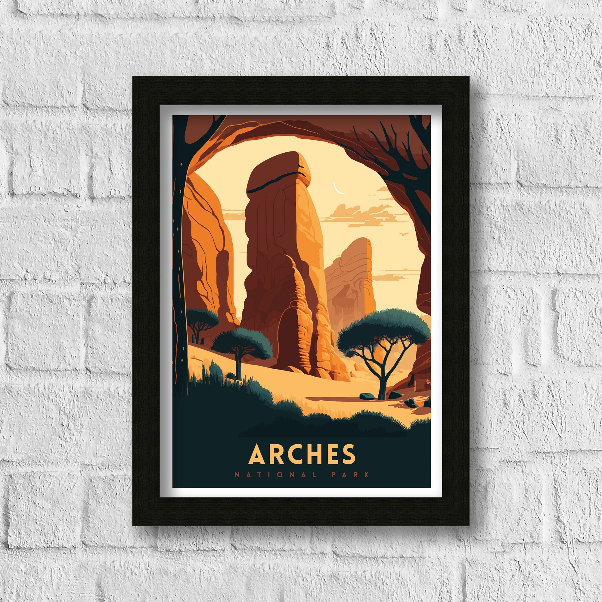 Arches National Park Art Print | Utah Travel Poster