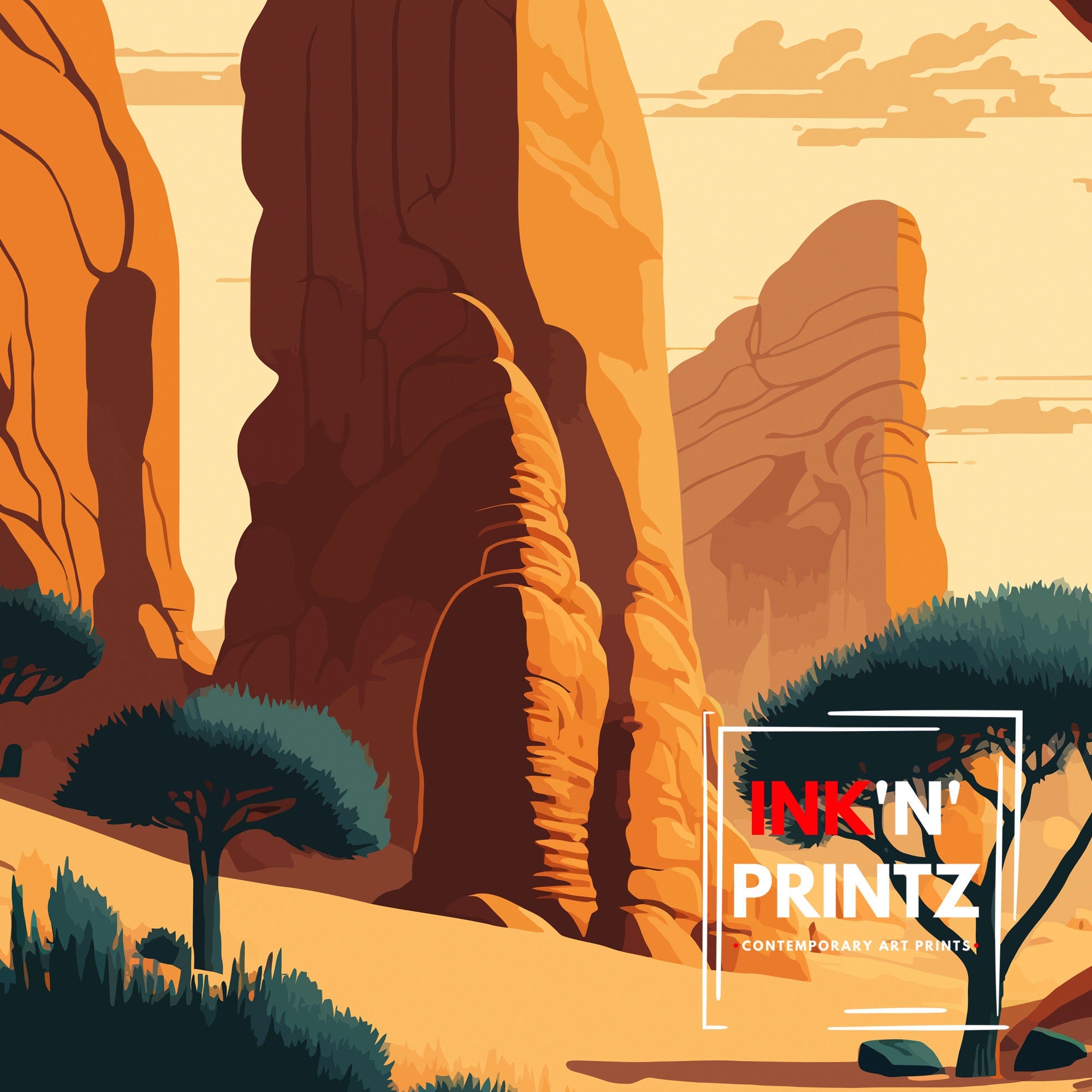 Arches National Park Art Print | Utah Travel Poster