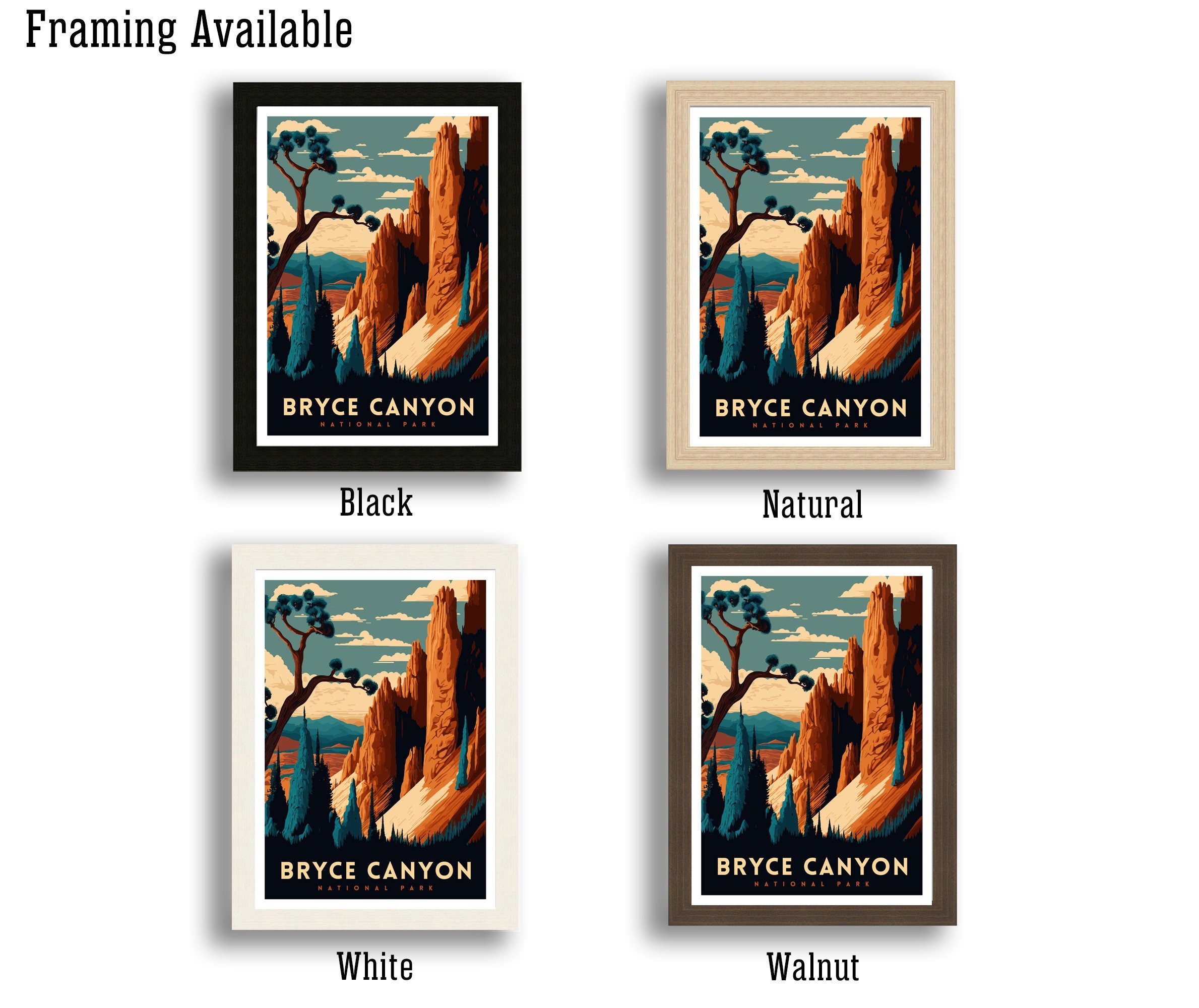 Bryce Canyon National Park Art Print | Utah Travel Poster