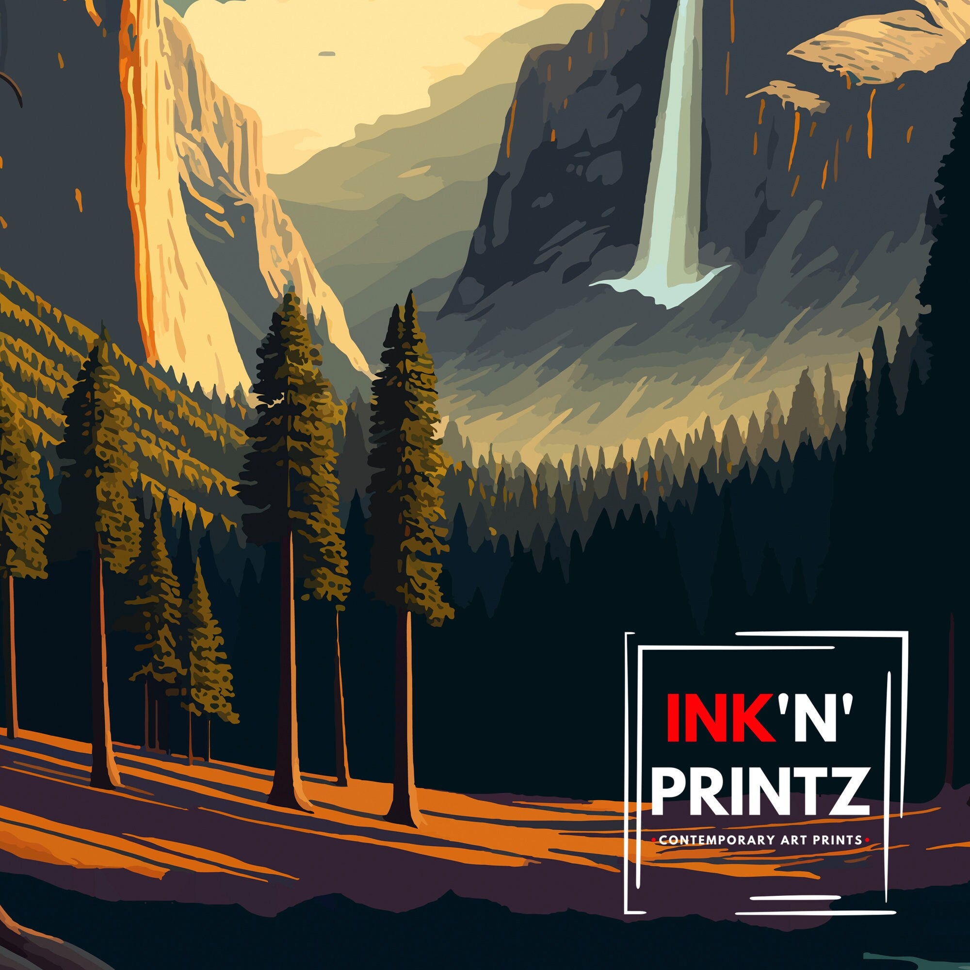Yosemite National Park Art Print | Adventure Travel Poster