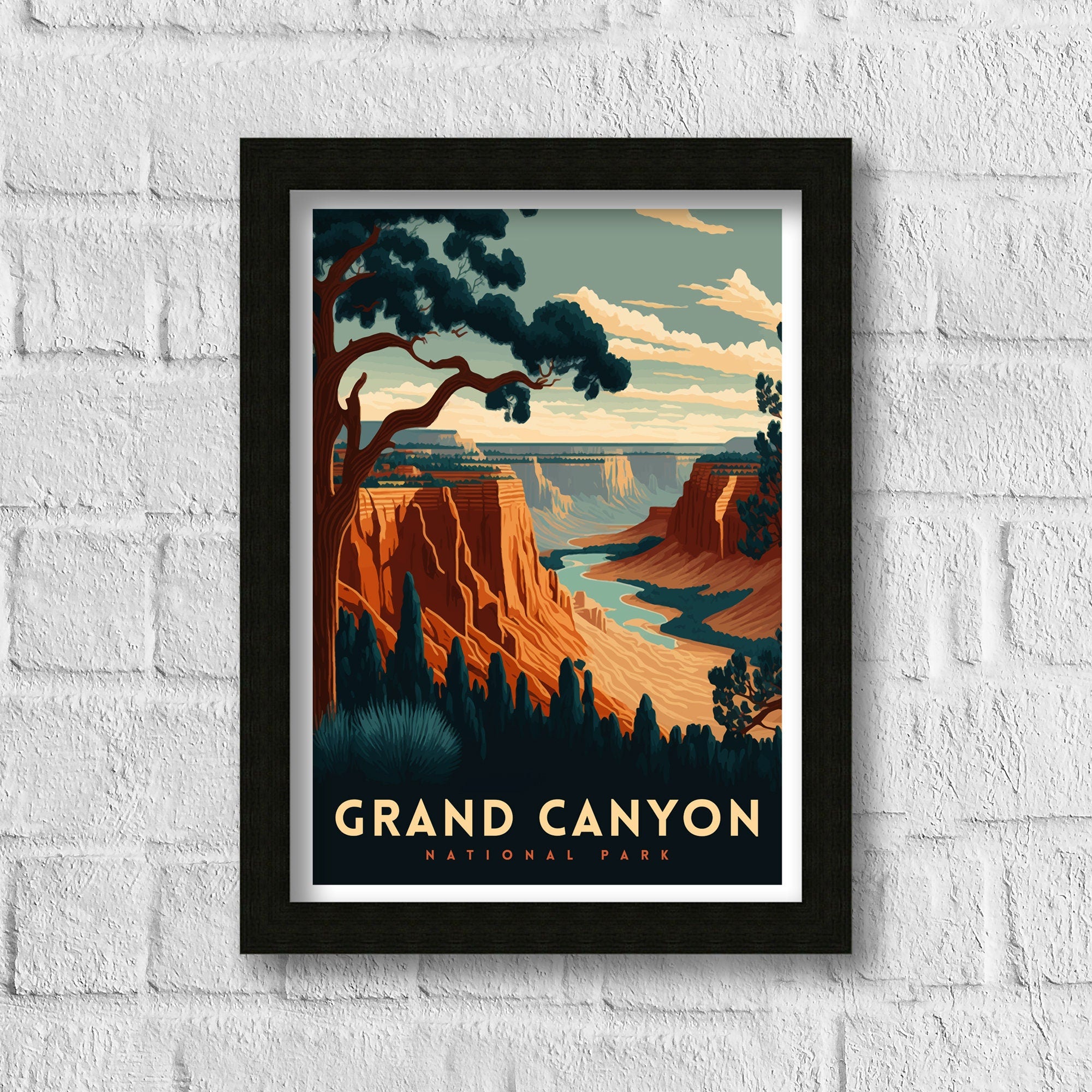 Grand Canyon Travel Poster | Arizona National Park Wall Art