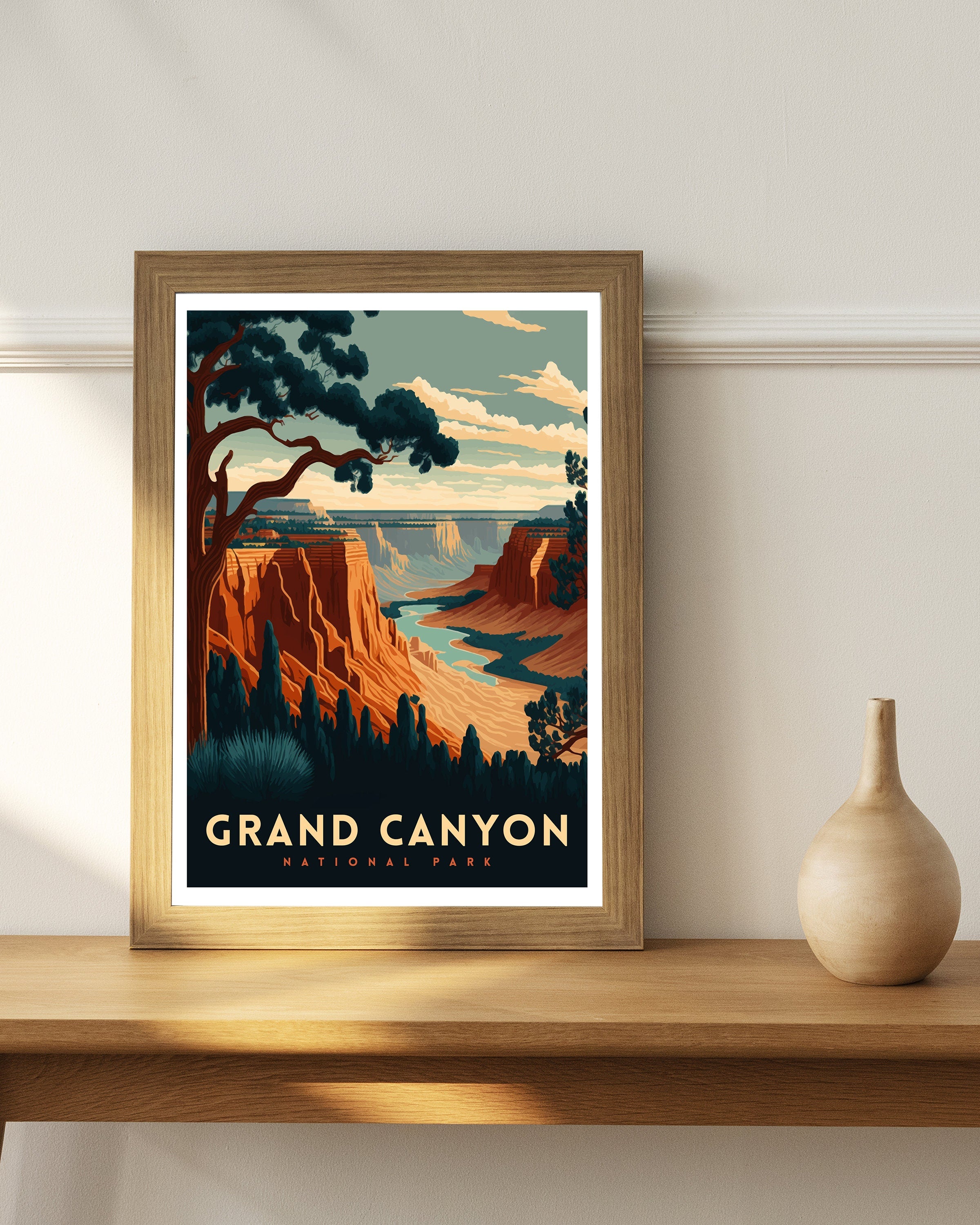 Grand Canyon Travel Poster | Arizona National Park Wall Art