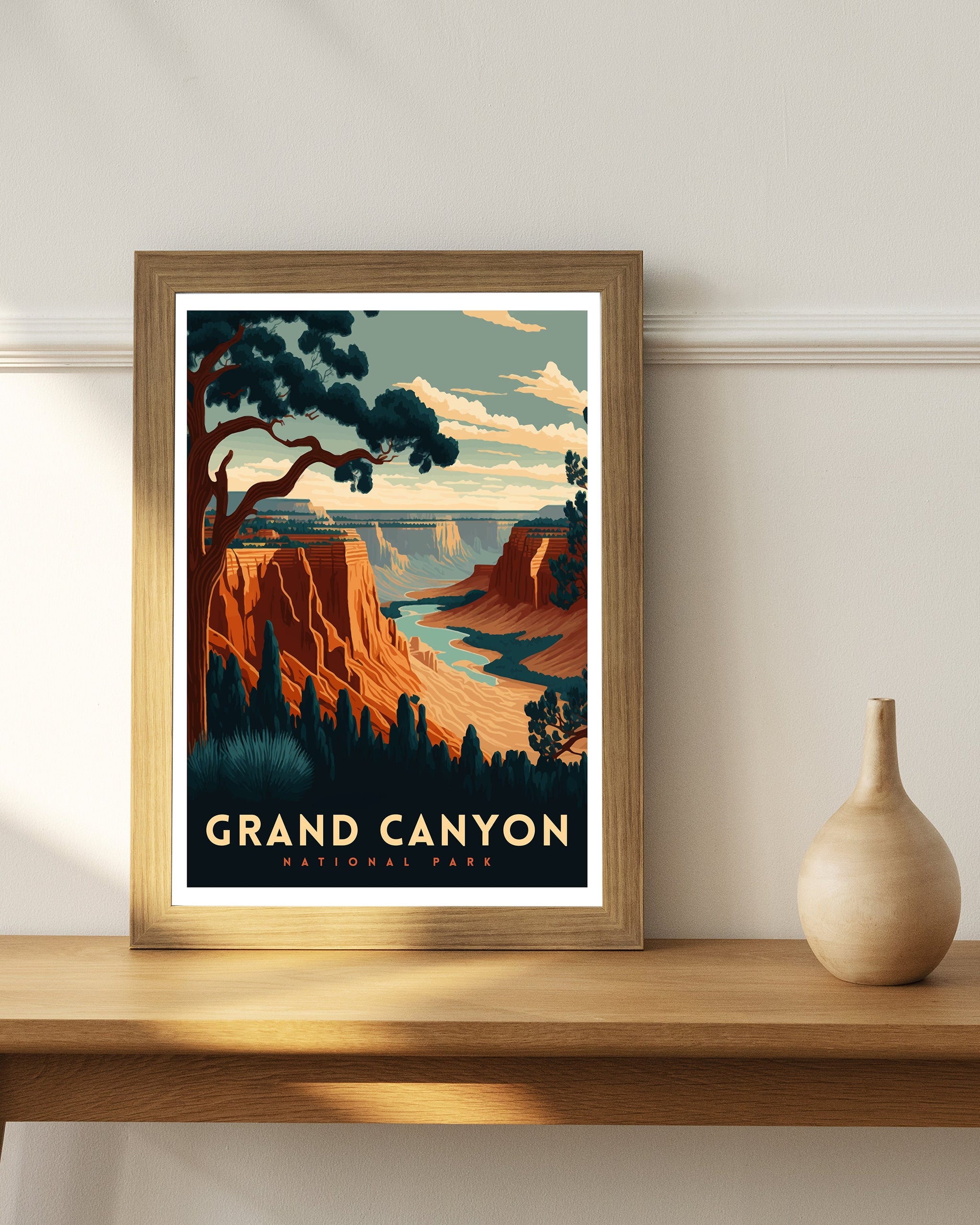 Grand Canyon Travel Poster | Arizona National Park Wall Art