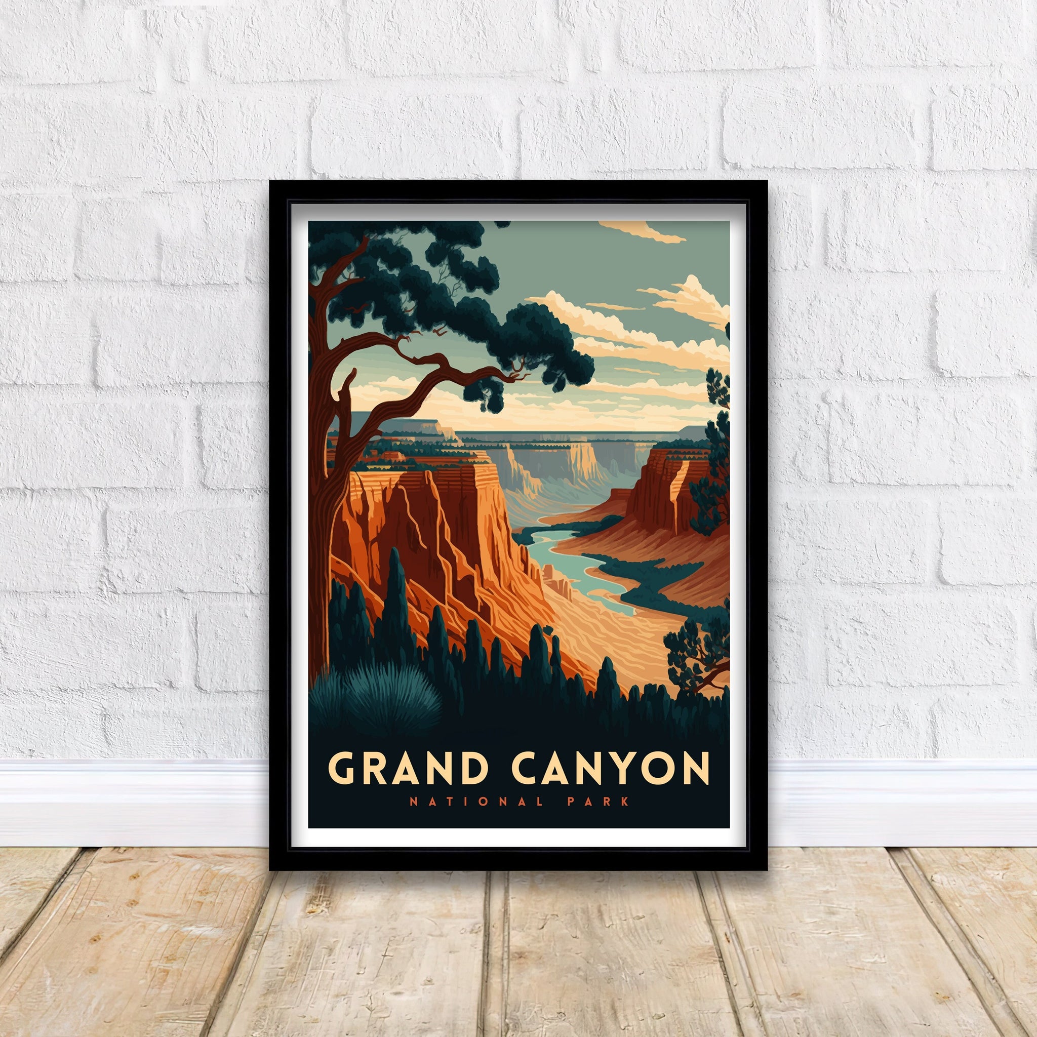 Grand Canyon Travel Poster | Arizona National Park Wall Art