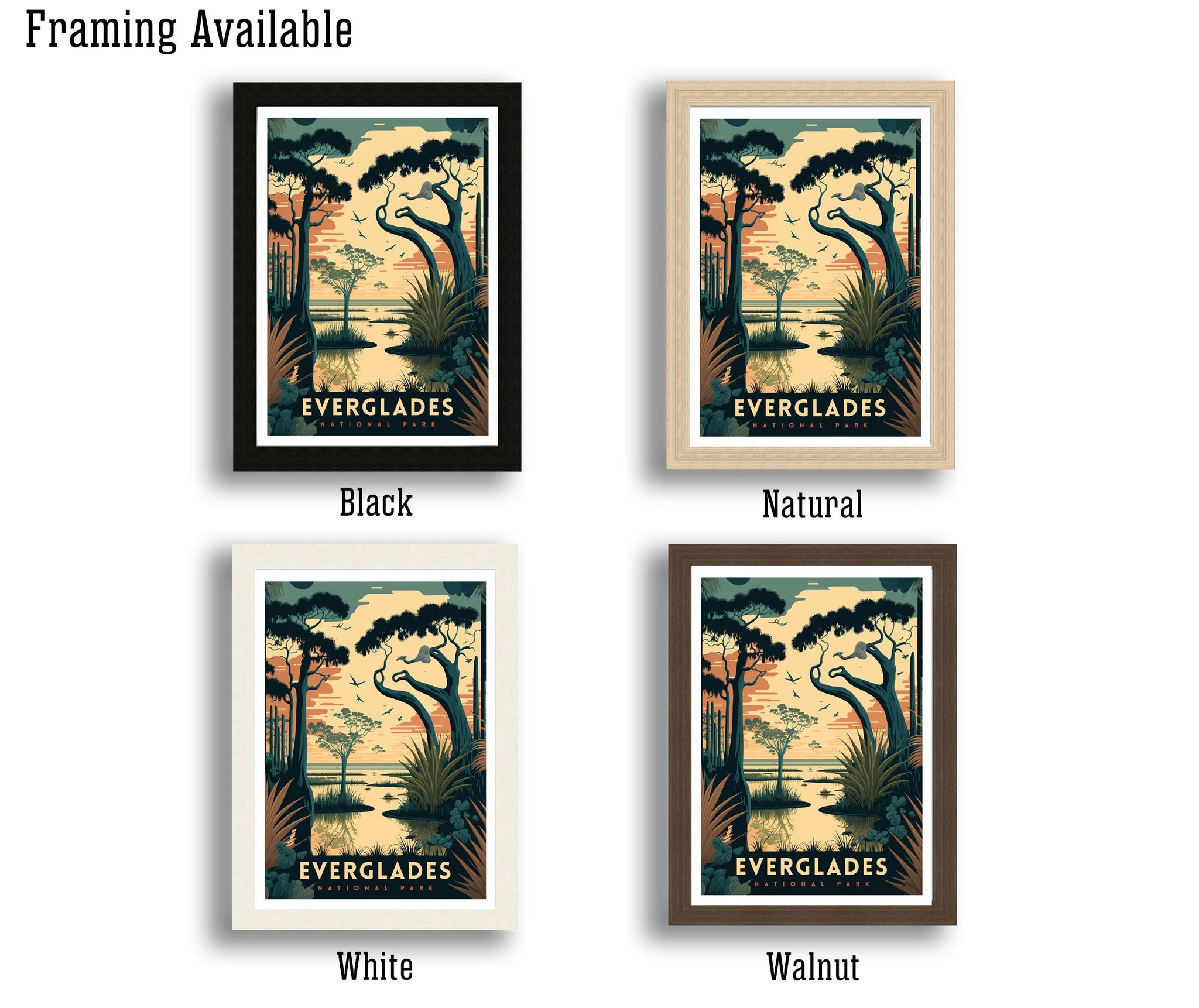 Everglades National Park Travel Poster | Cypress Swamp Art Print