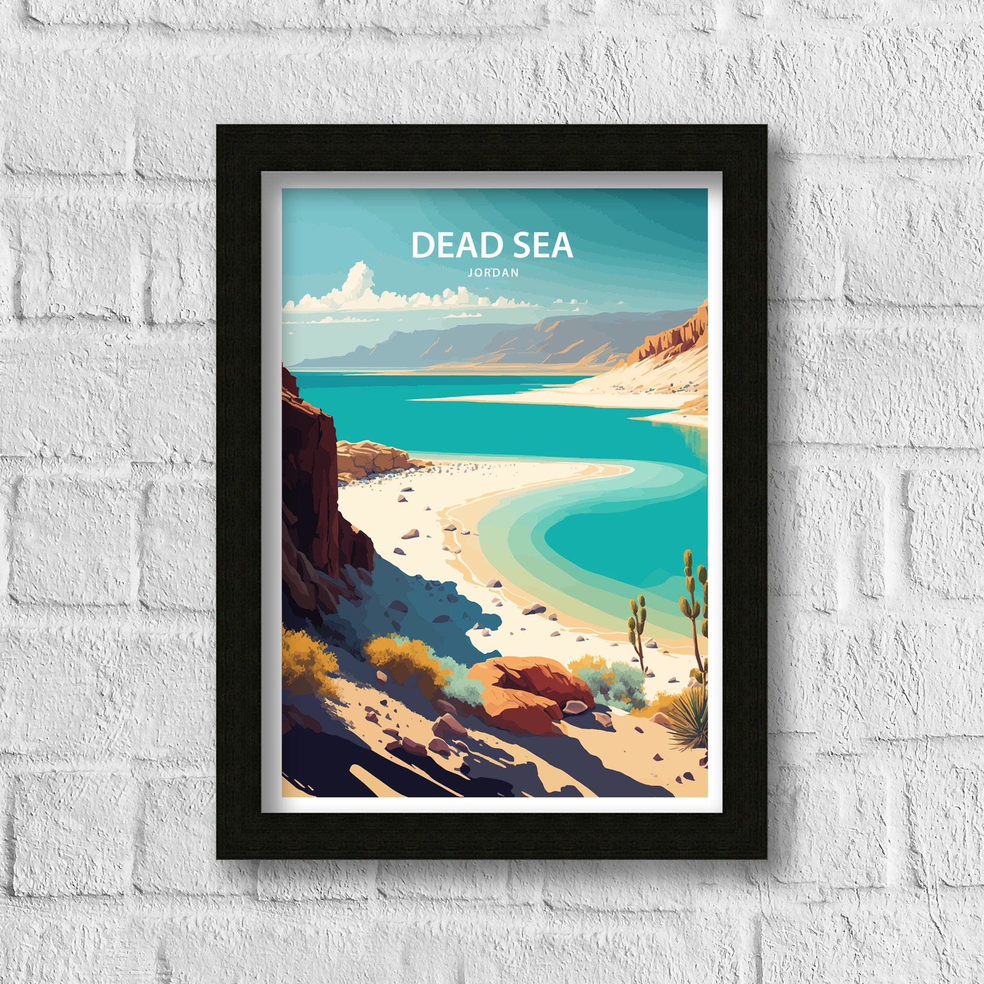 Dead Sea Art Print | Jordan Landscape, Middle East Decor