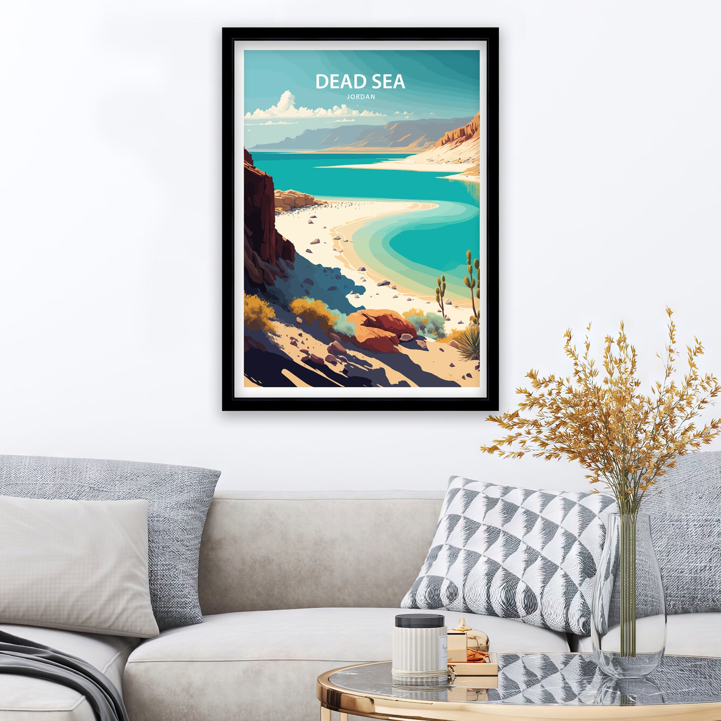 Dead Sea Art Print | Jordan Landscape, Middle East Decor
