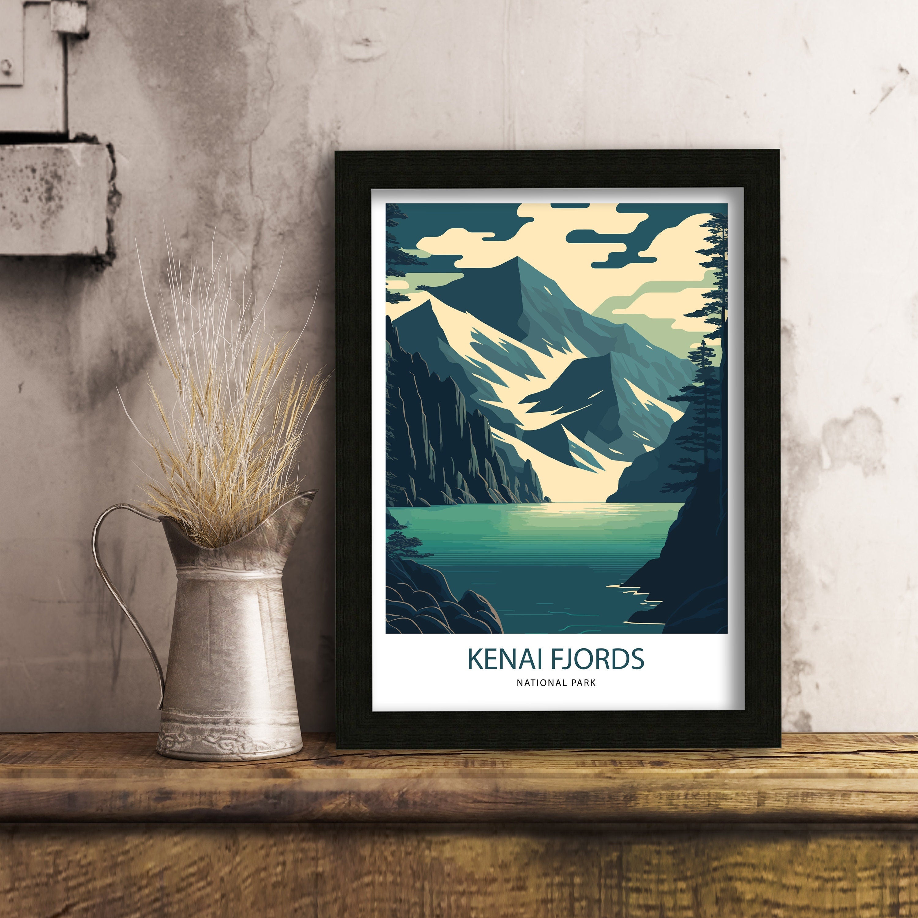 Kenai Fjords National Park Art Print | Alaska Travel Poster