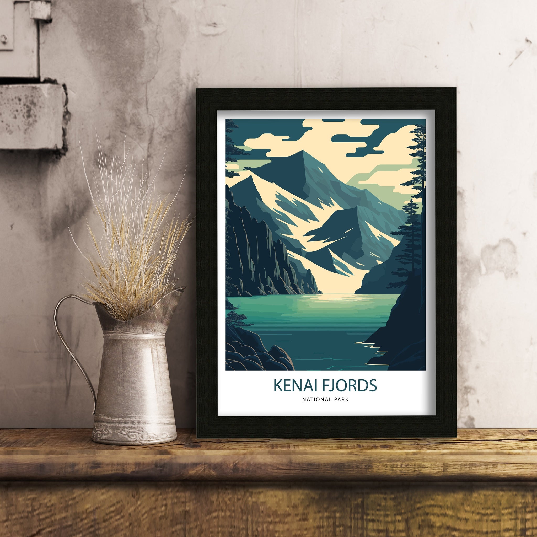 Kenai Fjords National Park Art Print | Alaska Travel Poster