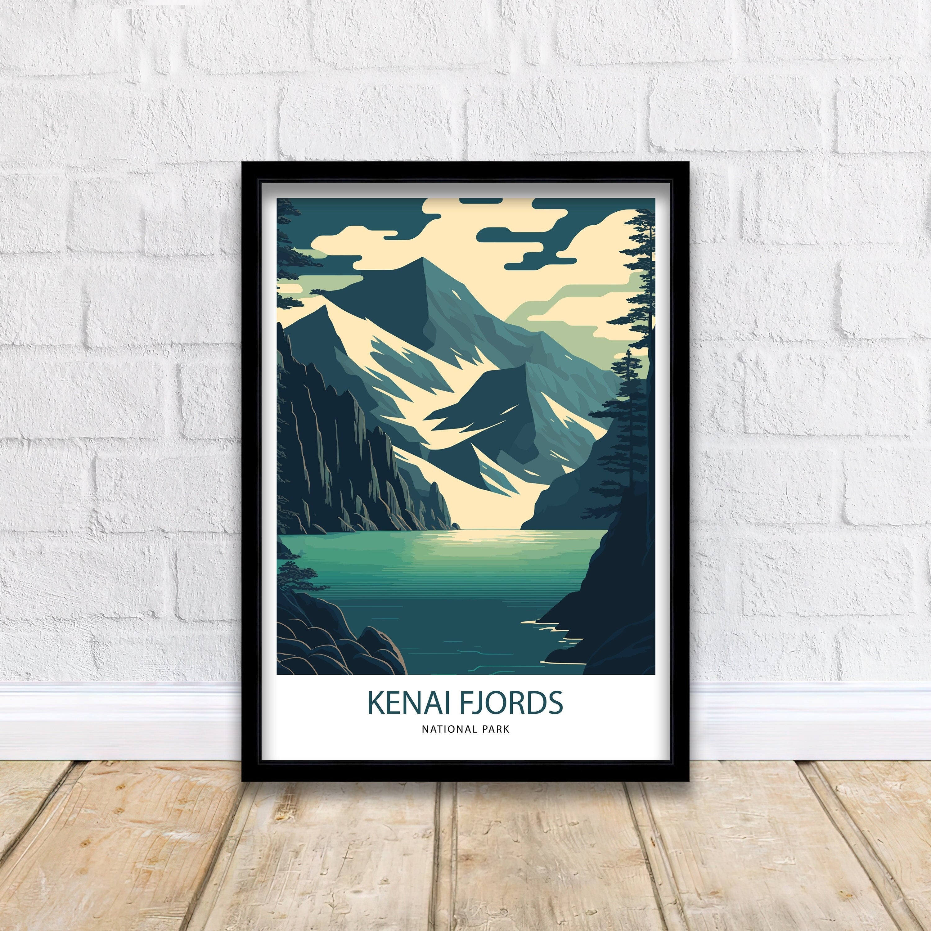 Kenai Fjords National Park Art Print | Alaska Travel Poster