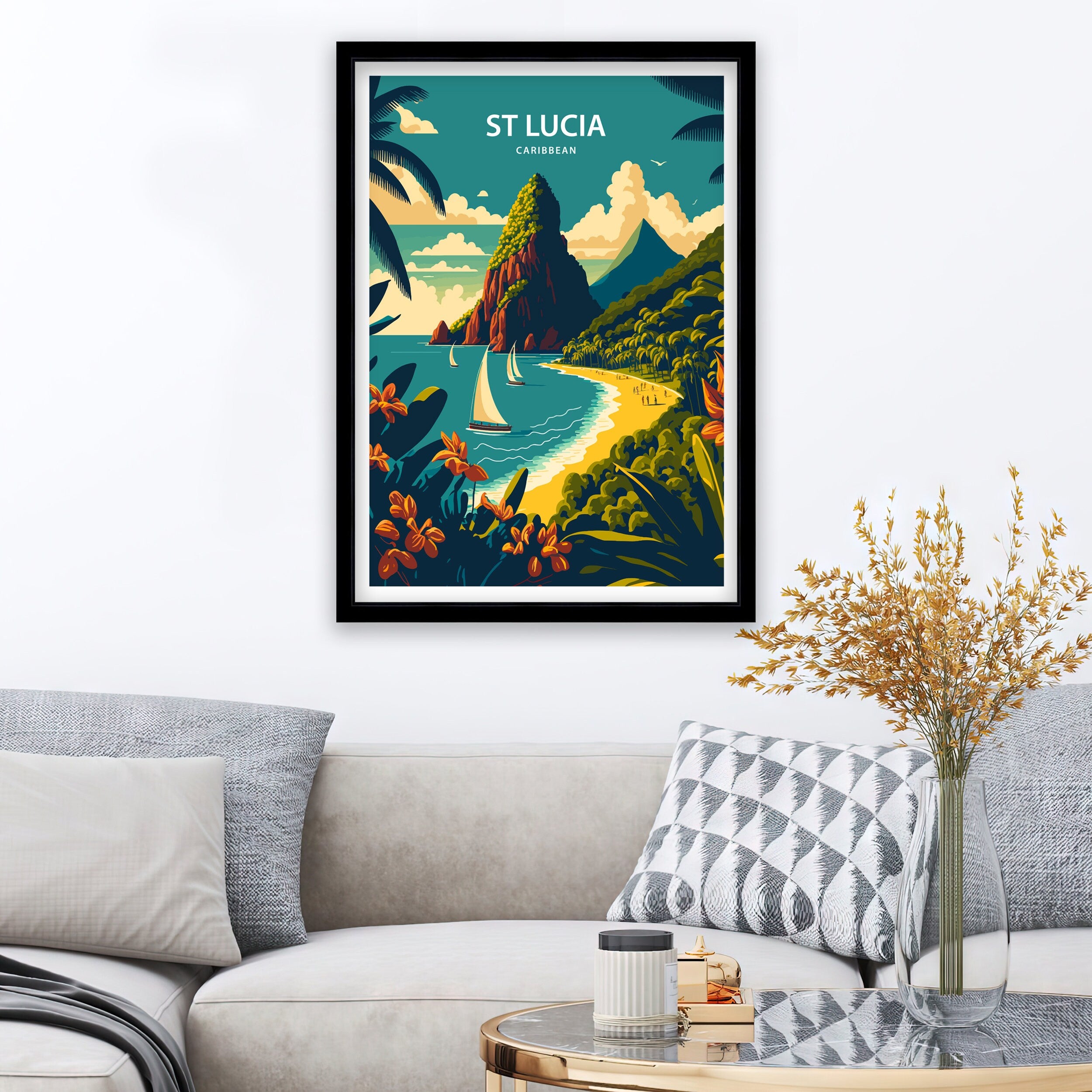 St. Lucia Art Print | Caribbean Island Wall Art