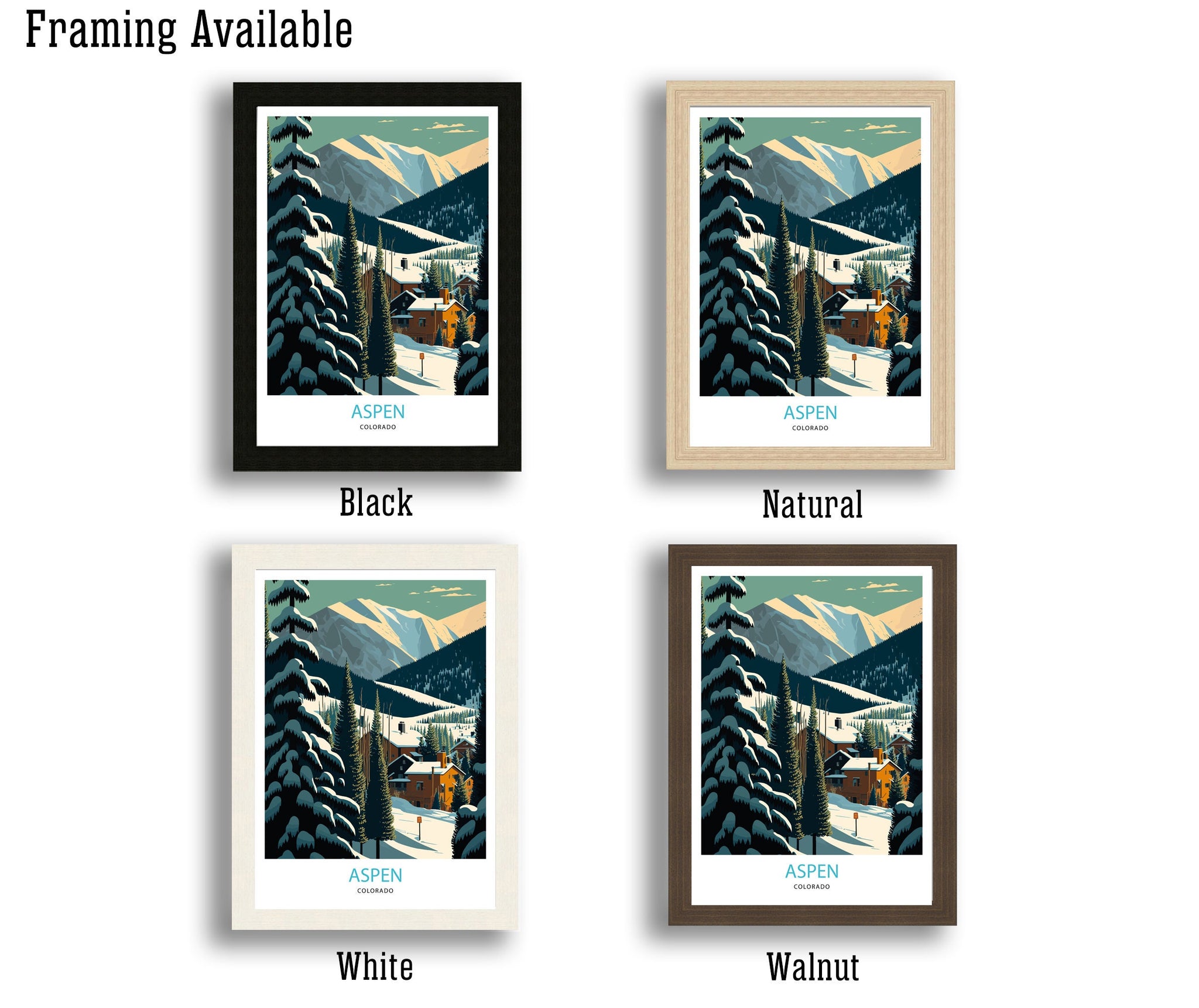 Aspen Colorado Art Print | Mountain Travel Poster