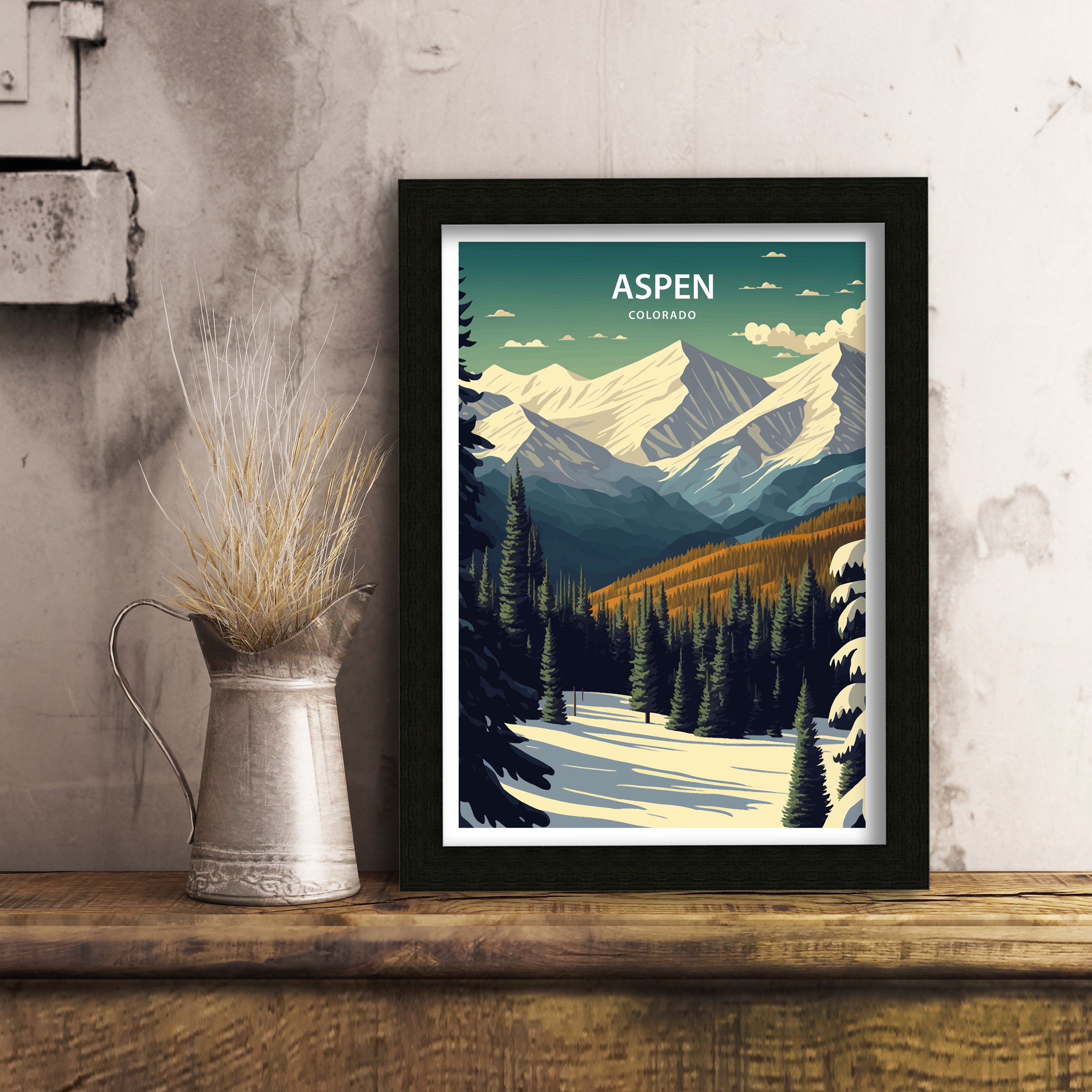 Aspen Colorado Art Print | Mountain Travel Poster