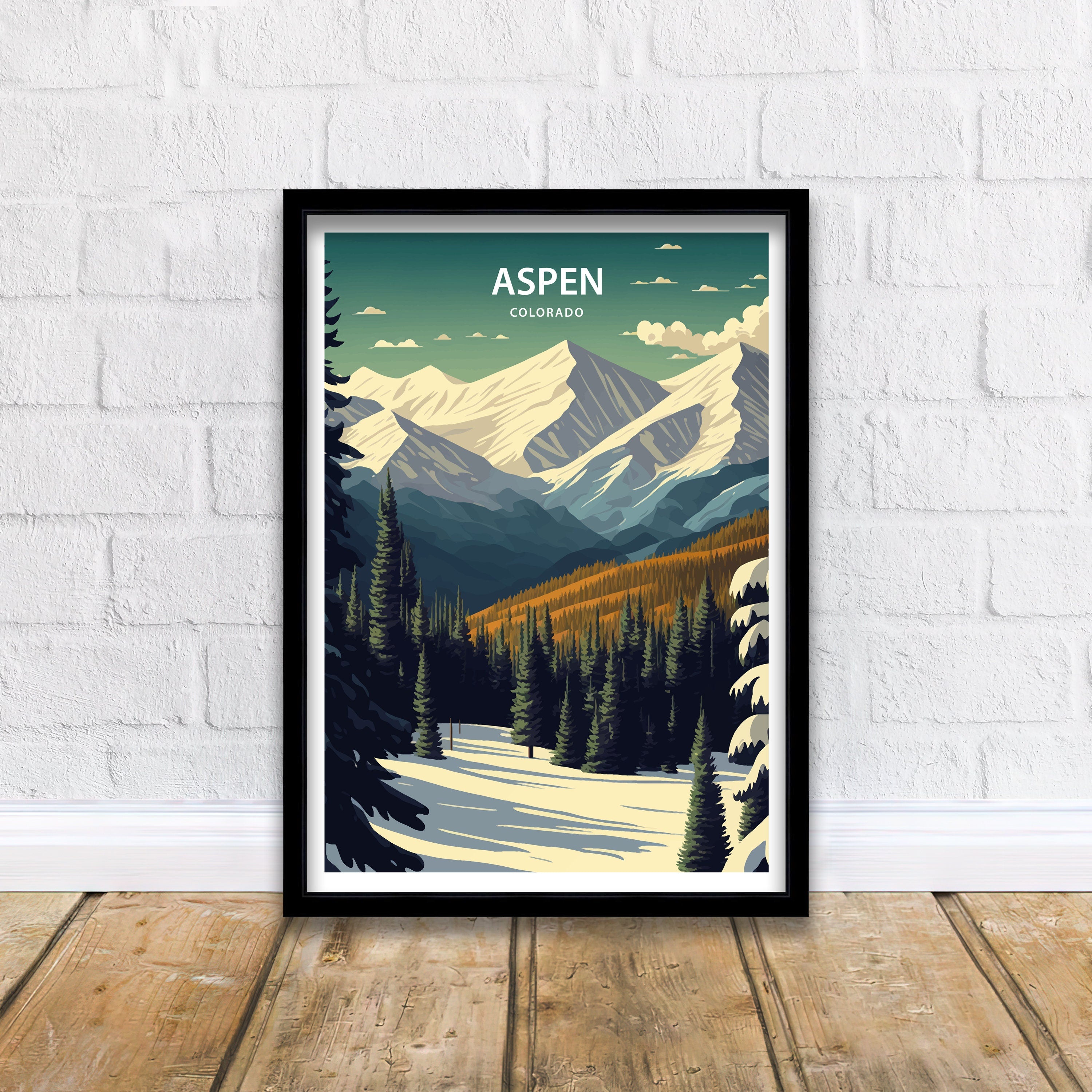 Aspen Colorado Art Print | Mountain Travel Poster