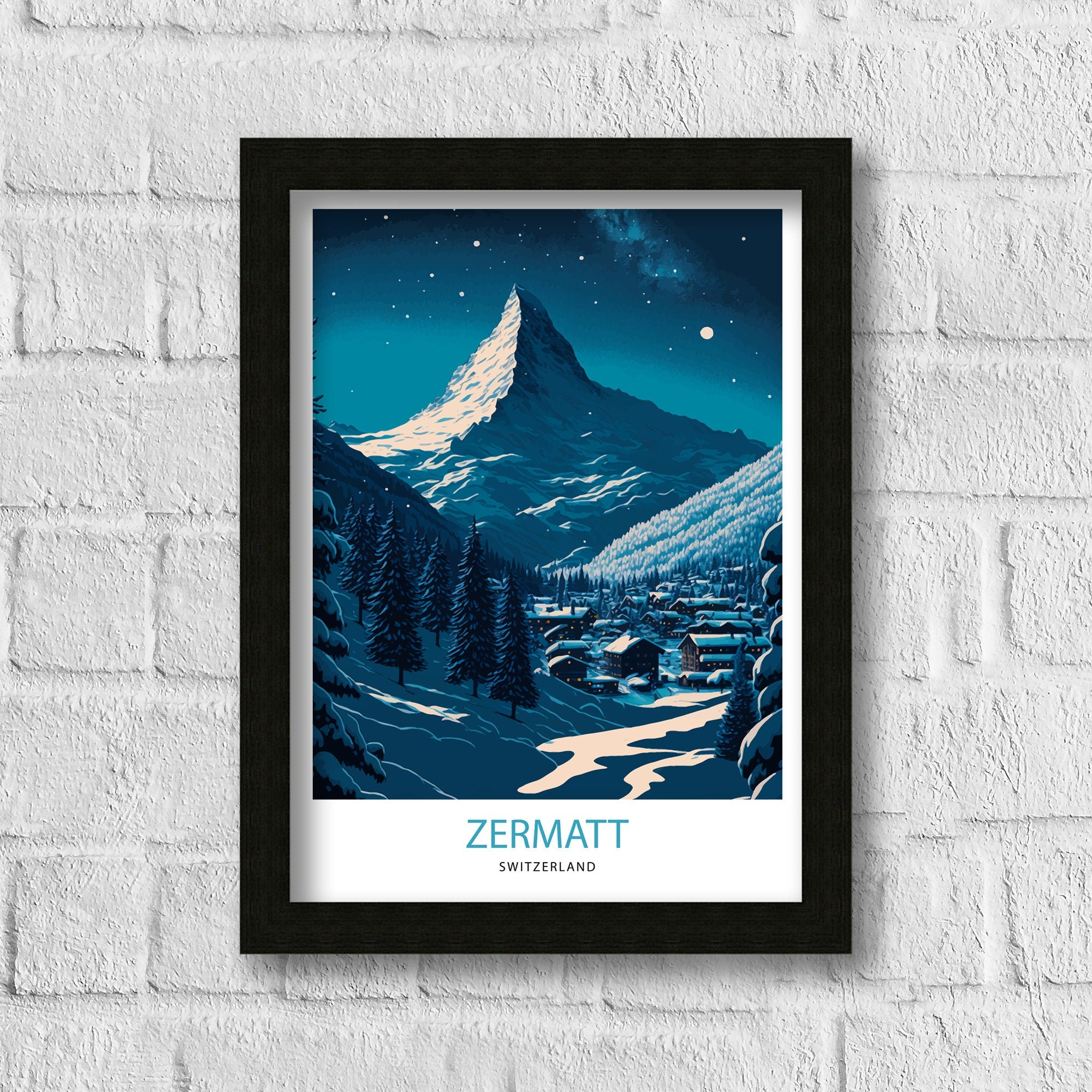 Zermatt Travel Poster | Switzerland Matterhorn Art Print