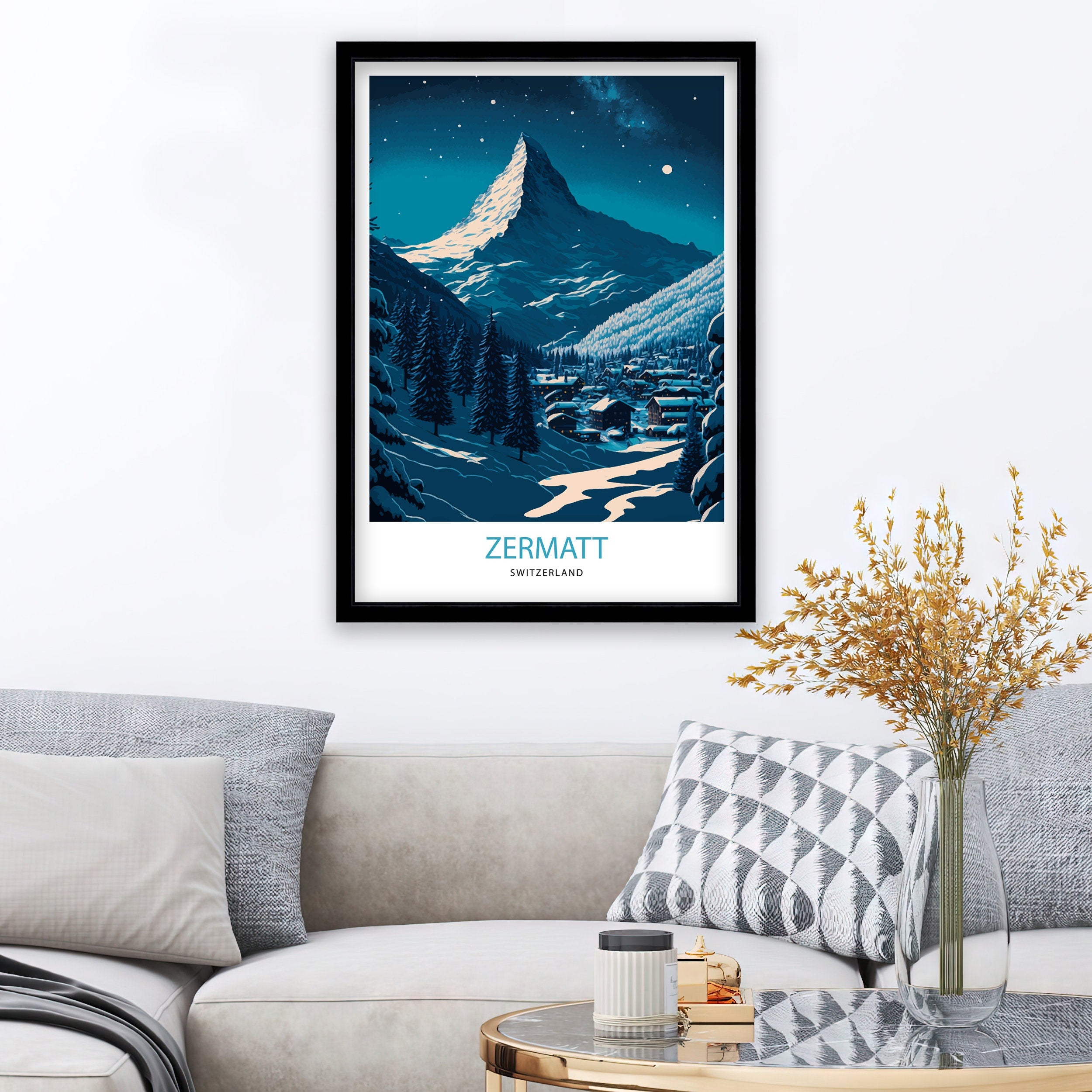 Zermatt Travel Poster | Switzerland Matterhorn Art Print