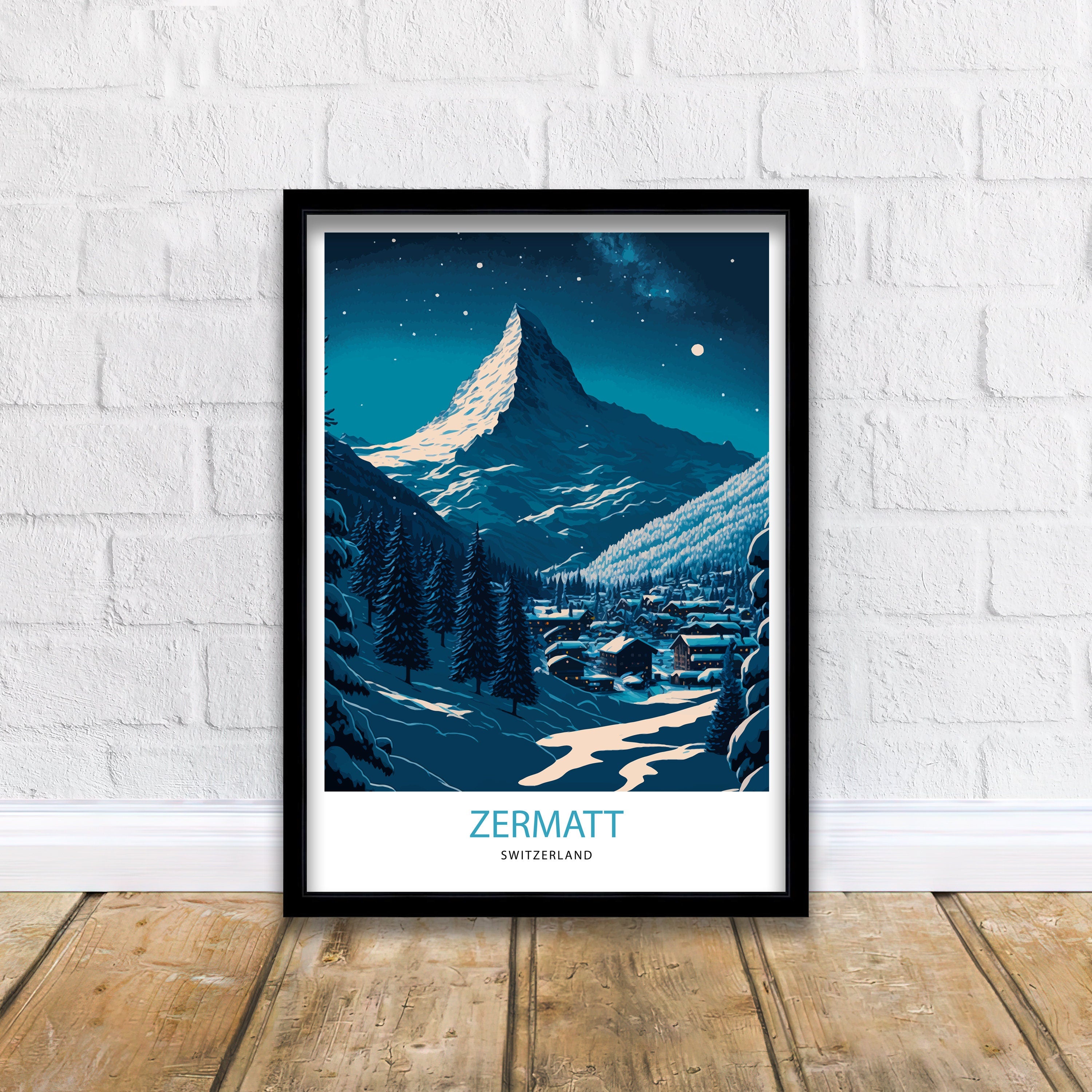 Zermatt Travel Poster | Switzerland Matterhorn Art Print
