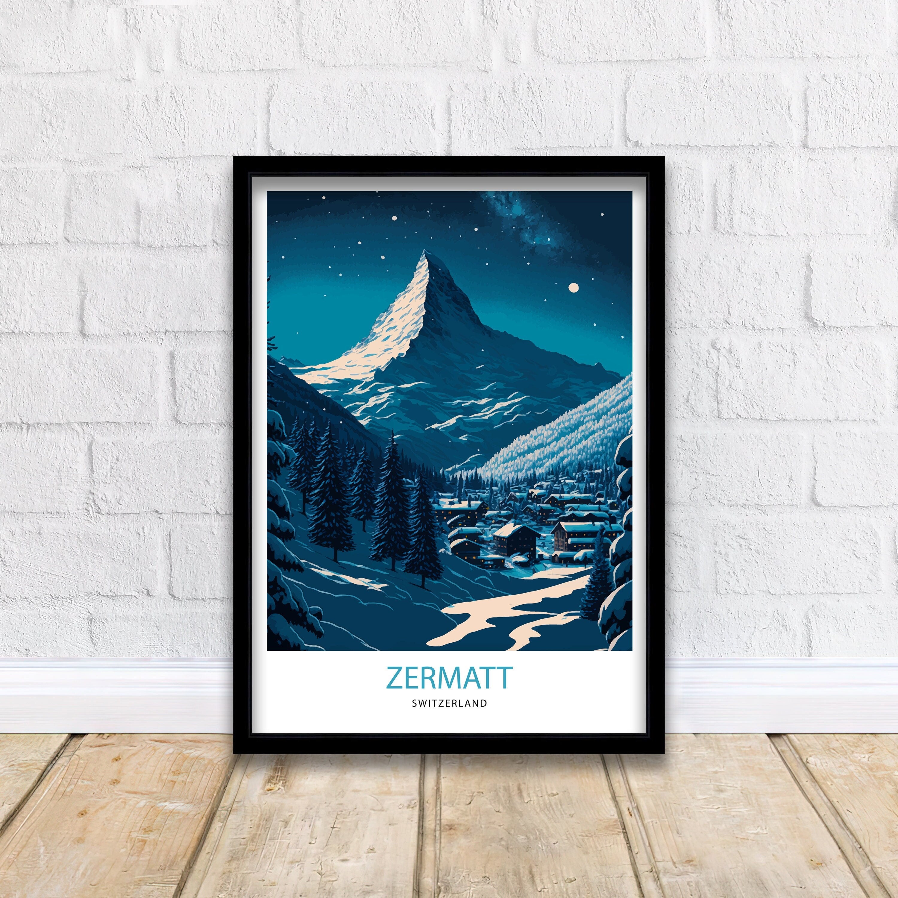 Zermatt Travel Poster | Switzerland Matterhorn Art Print