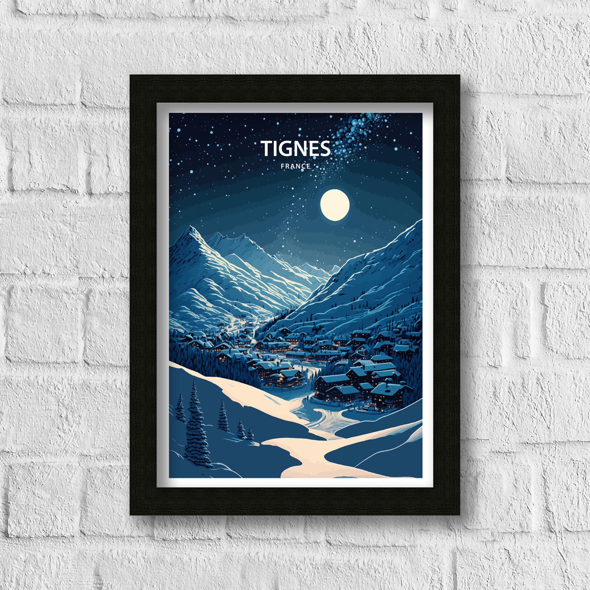 Tignes France Ski Print | French Alps Travel Poster