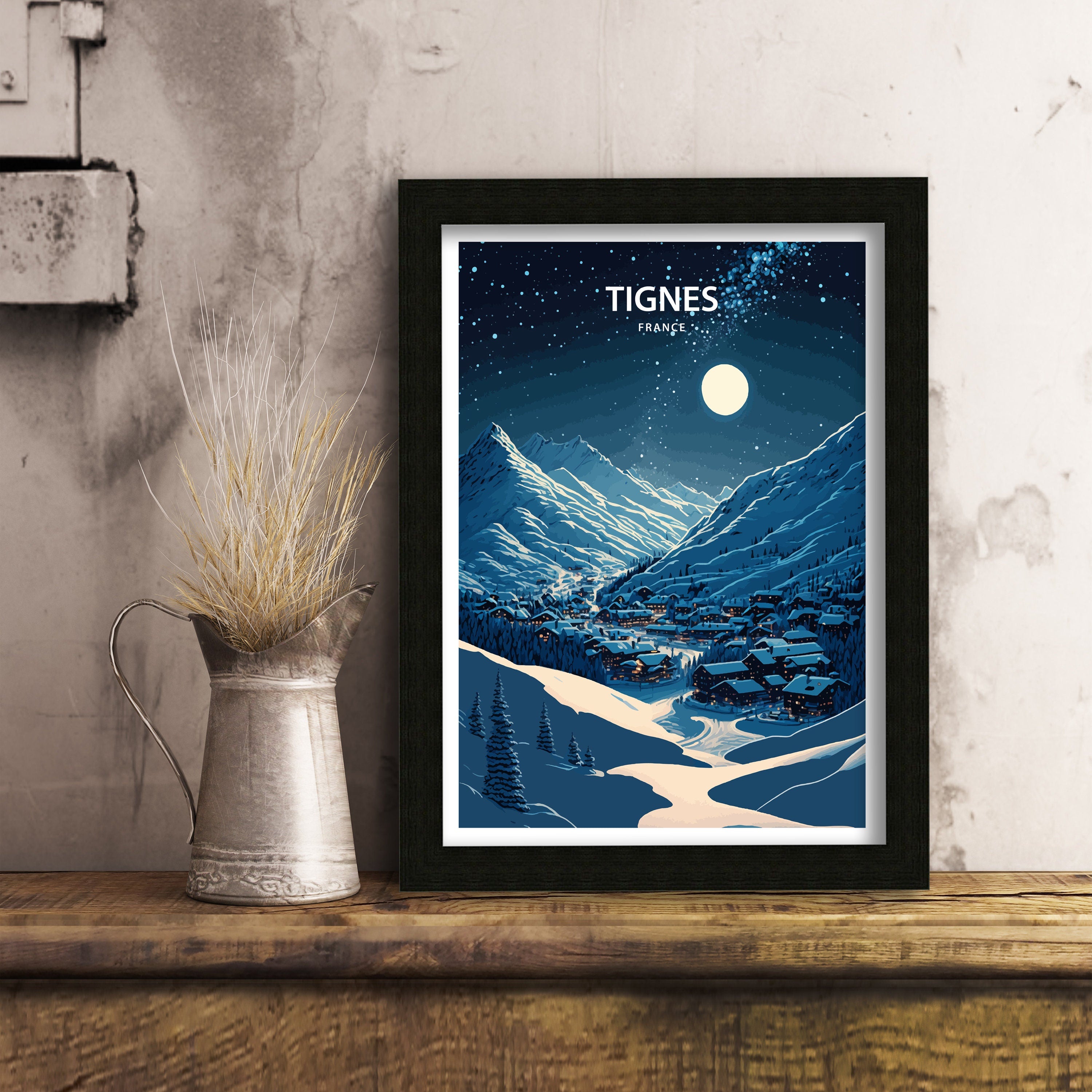 Tignes France Ski Print | French Alps Travel Poster