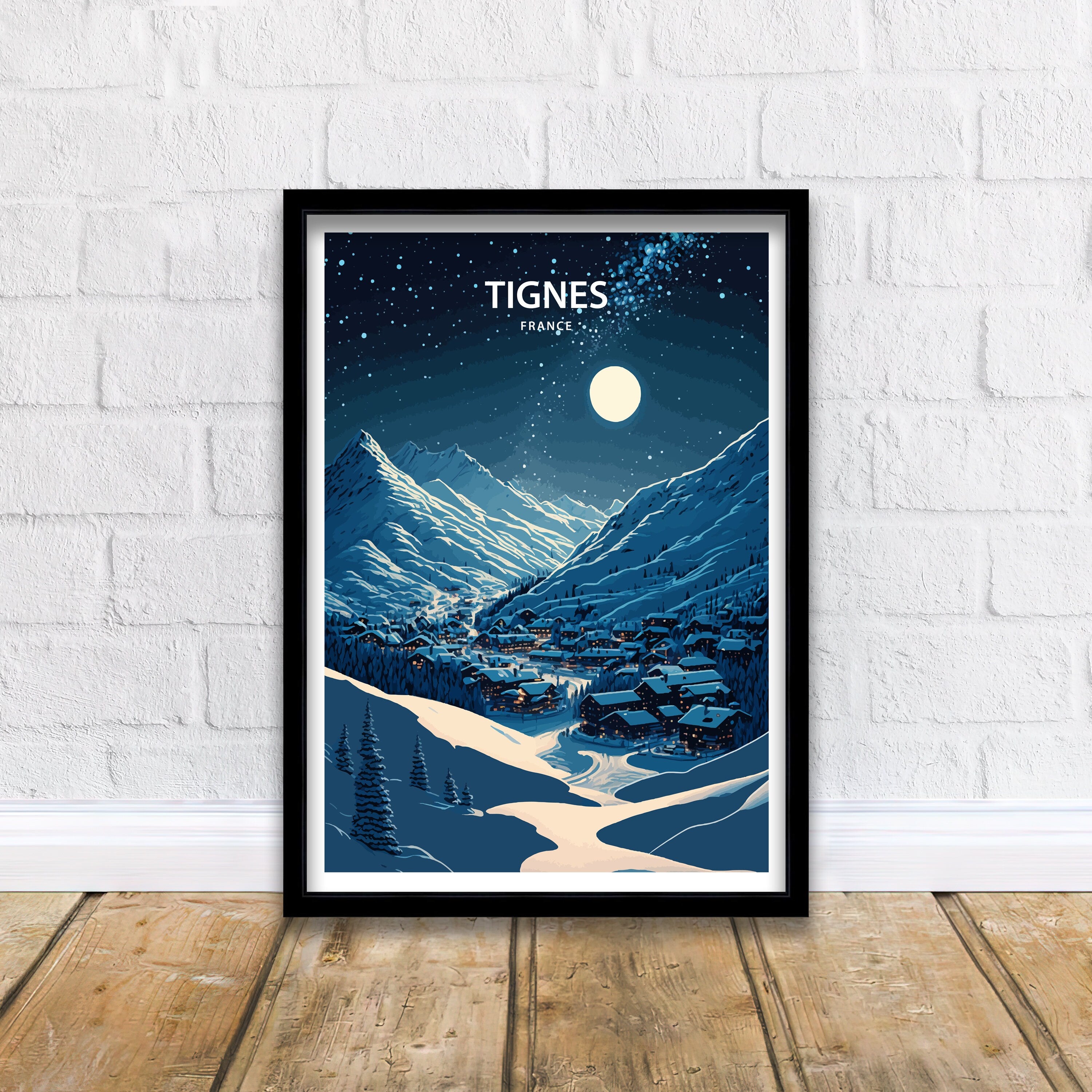 Tignes France Ski Print | French Alps Travel Poster