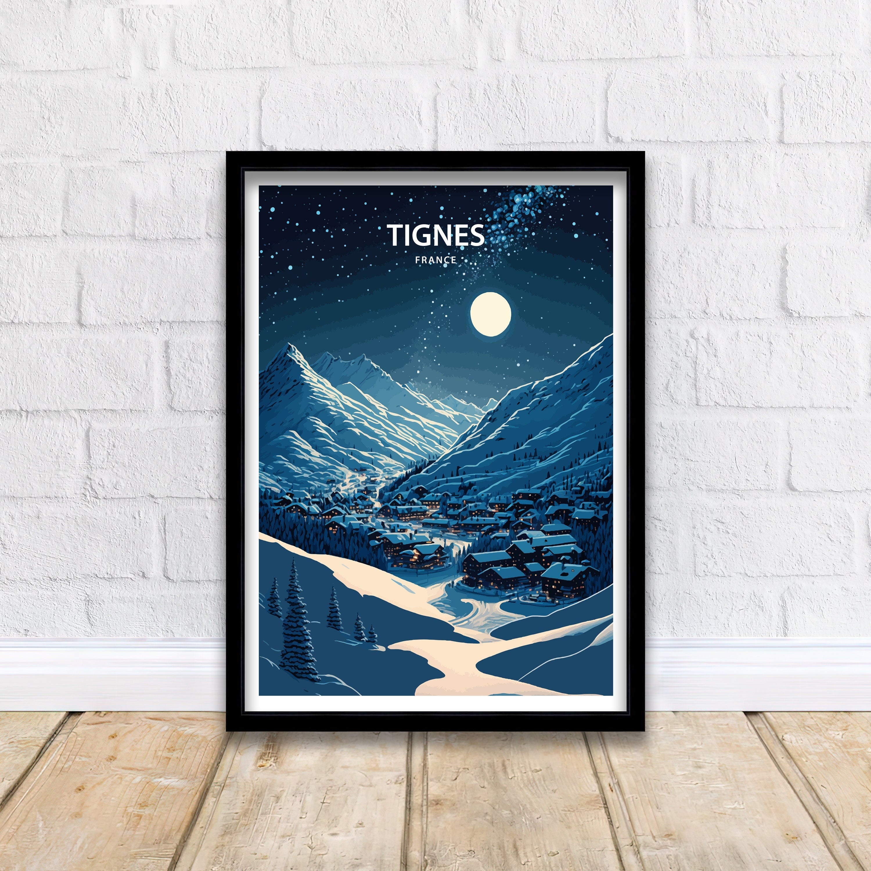 Tignes France Ski Print | French Alps Travel Poster