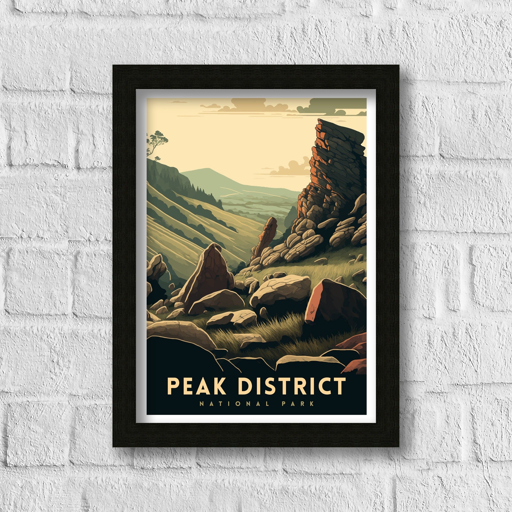 Peak District Art Print | England Travel Poster