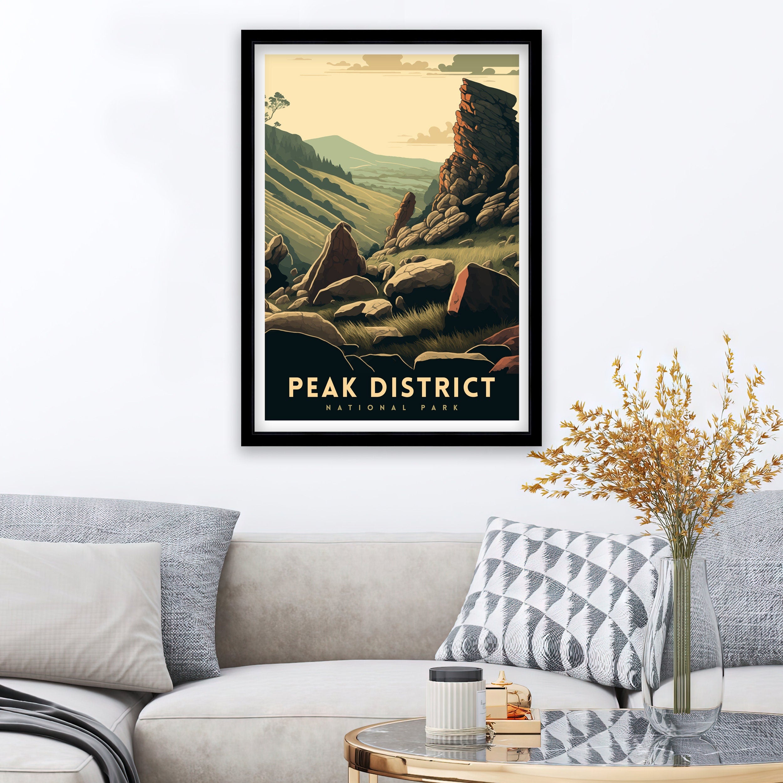 Peak District Art Print | England Travel Poster